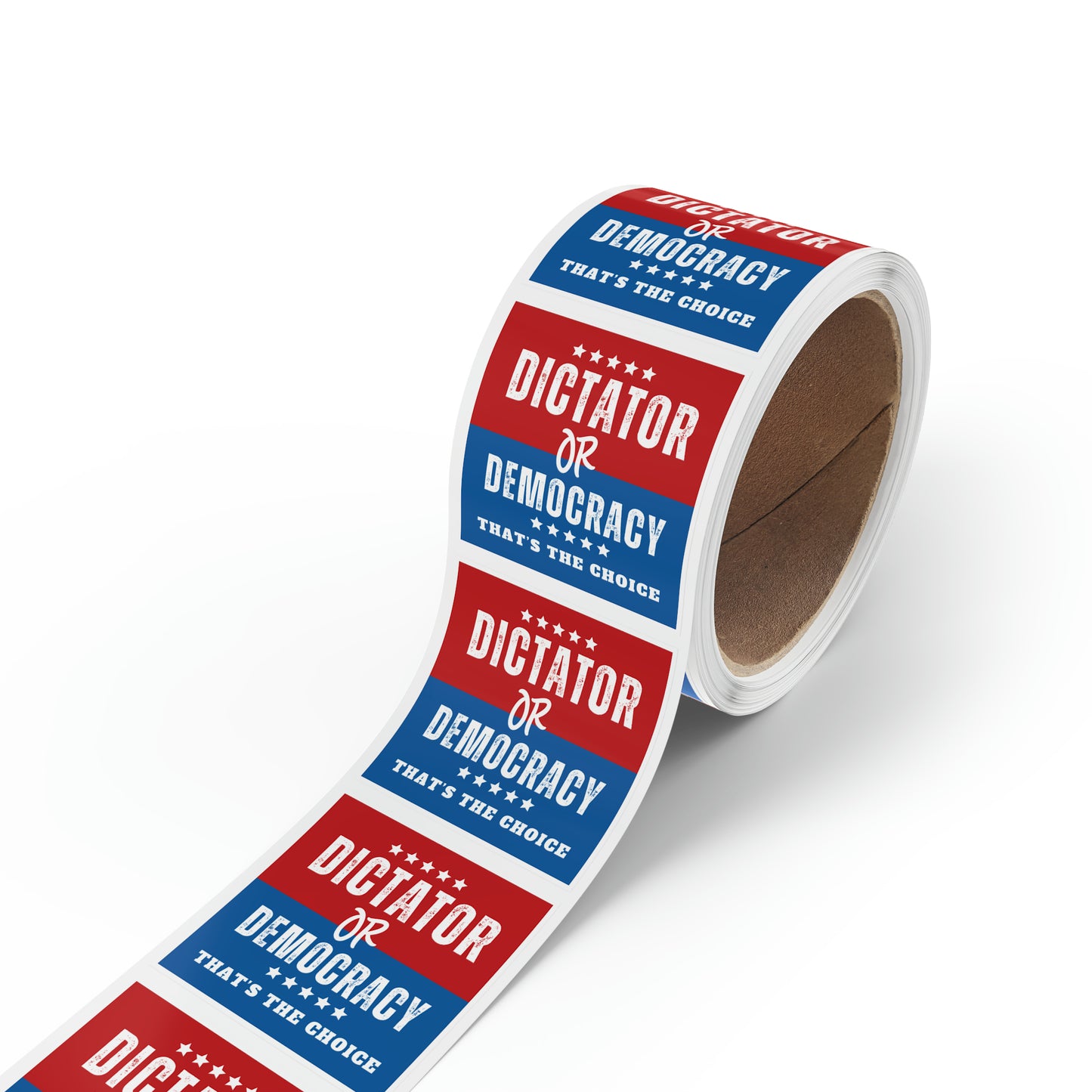 Dictator or Democracy Sticker Rolls, 50, 100 or 250, Free Shipping, Democracy Signs, Vote Sticker, Democrat Sticker, Anti Trump Sticker