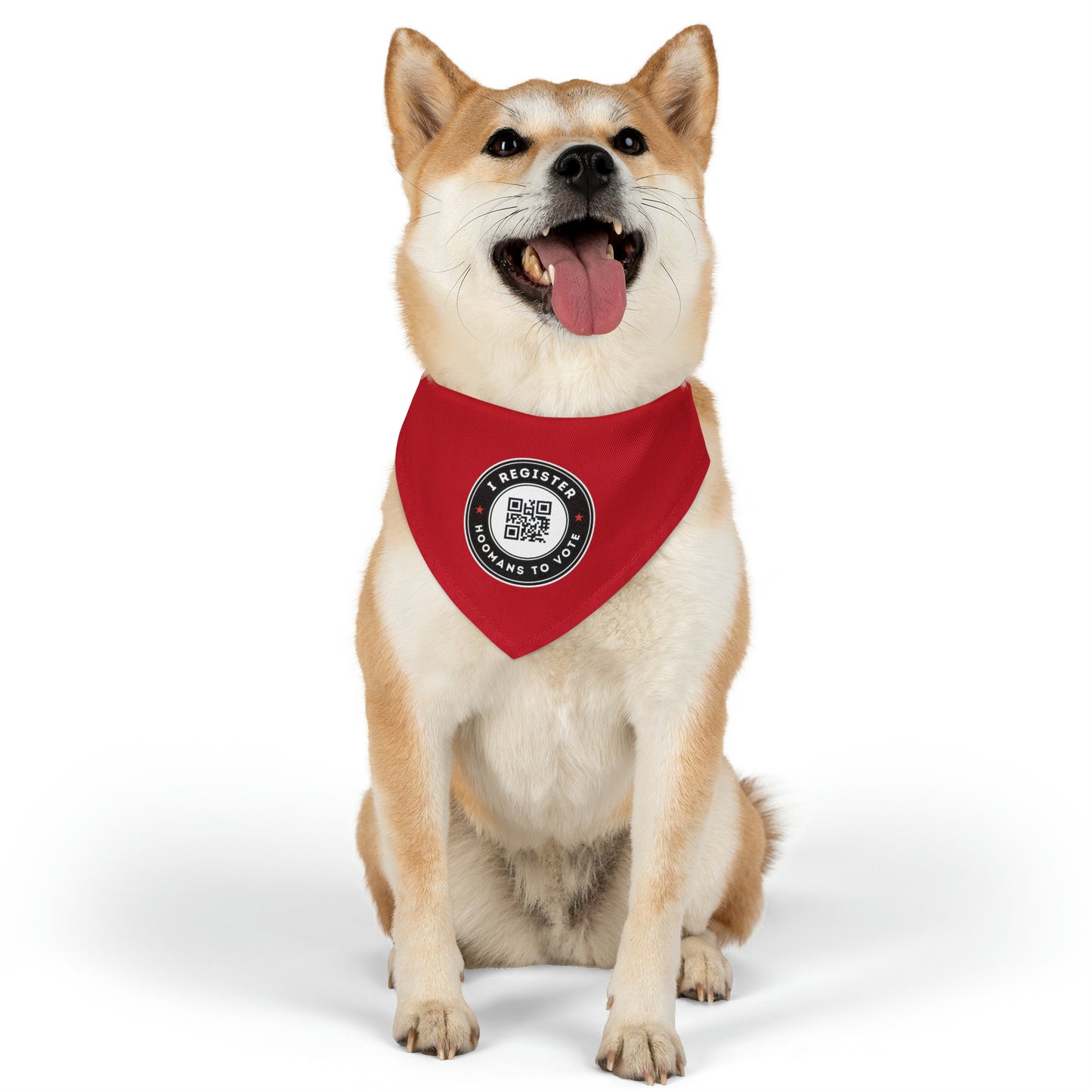 I Register Hoomans to Vote Bandana Collar, Vote.org QR Code, Multiple Sizes, Custom Pet Shirt, Pets for Democracy, Register to Vote