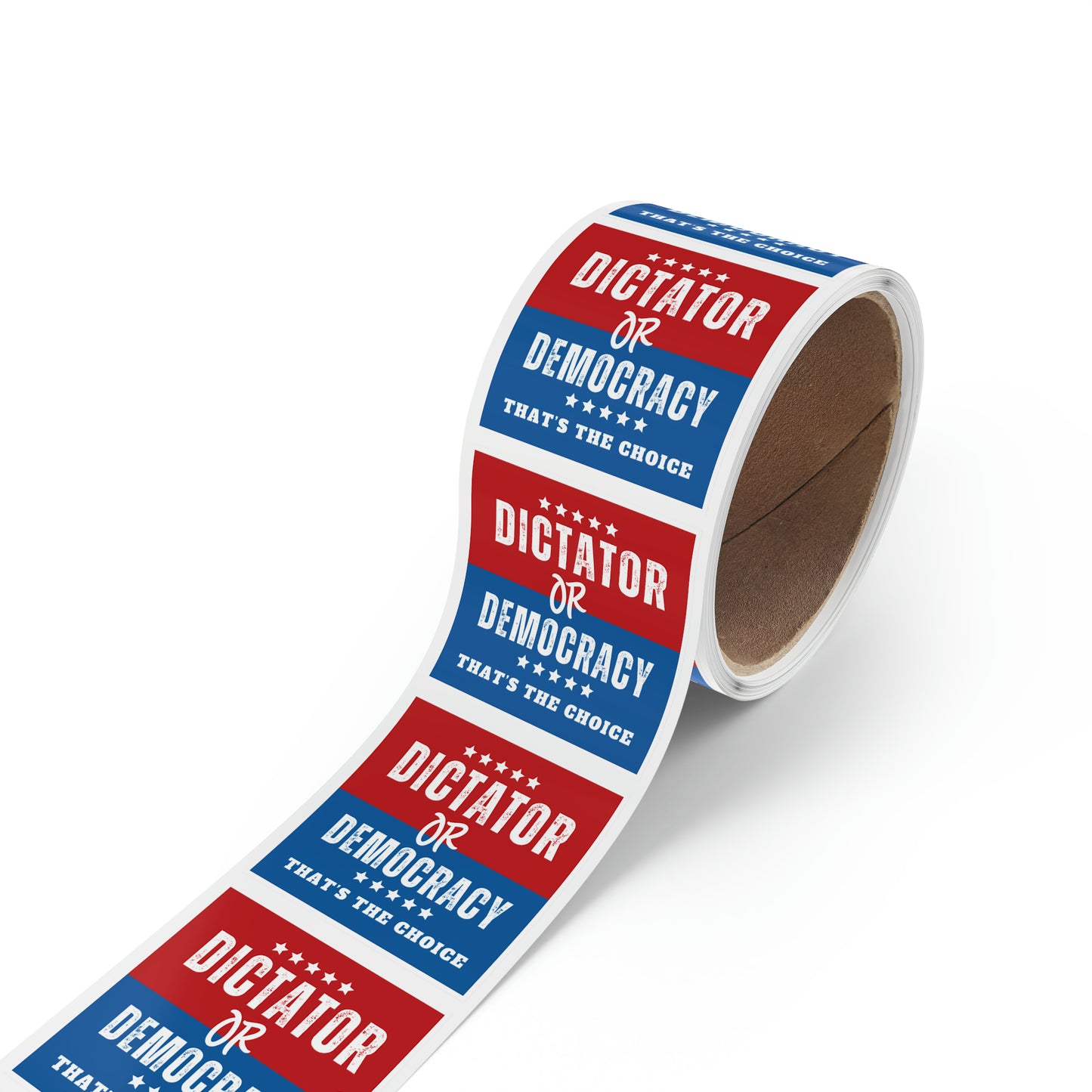 Dictator or Democracy Sticker Rolls, 50, 100 or 250, Free Shipping, Democracy Signs, Vote Sticker, Democrat Sticker, Anti Trump Sticker