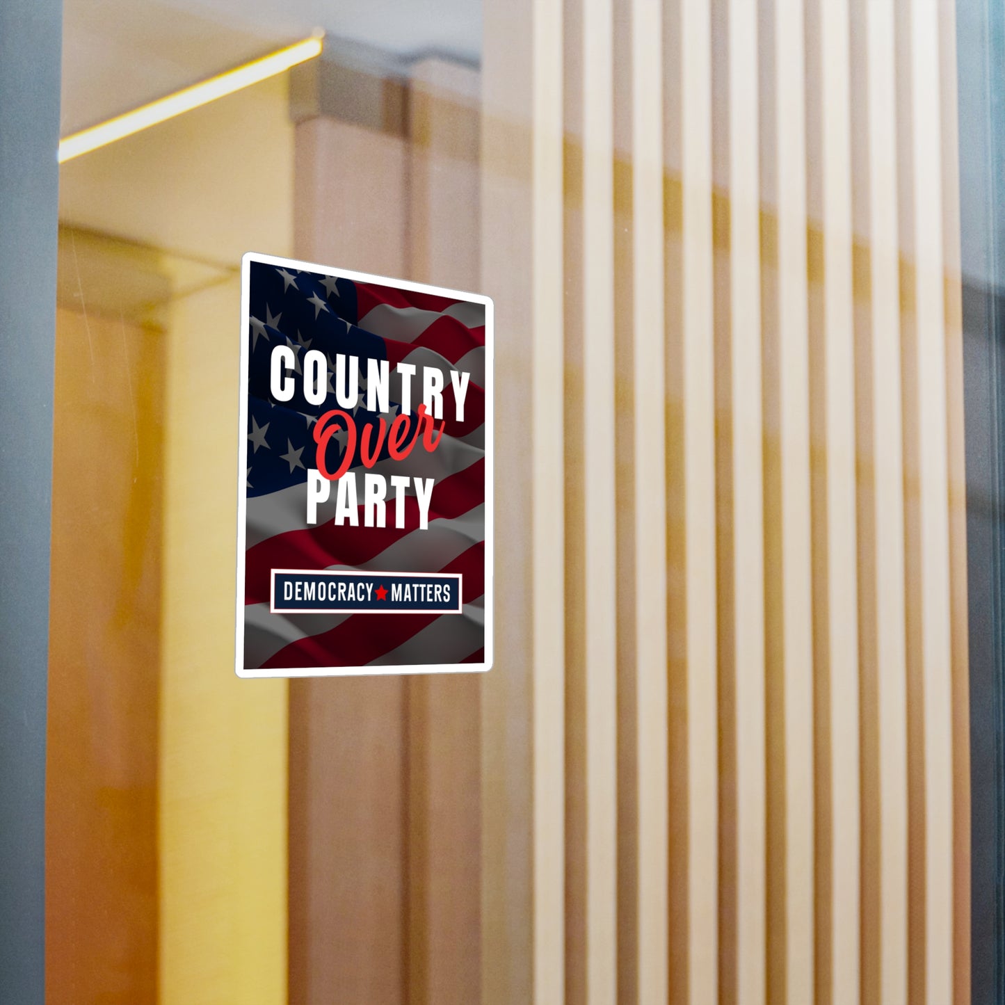 Country Over Party, Democracy Sticker, Car Sticker, Laptop Sticker