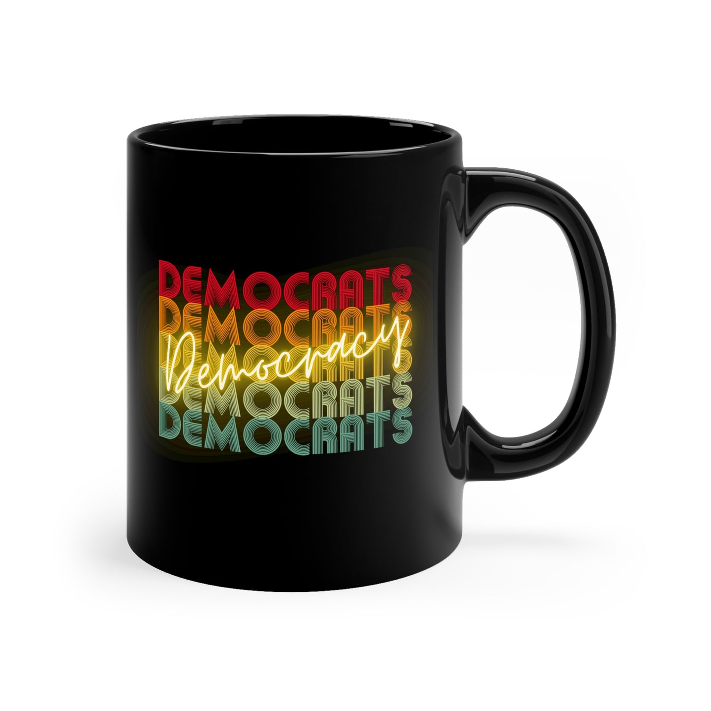 Democracy Mug, Democrats Do Democracy, 11oz Ceramic, Black