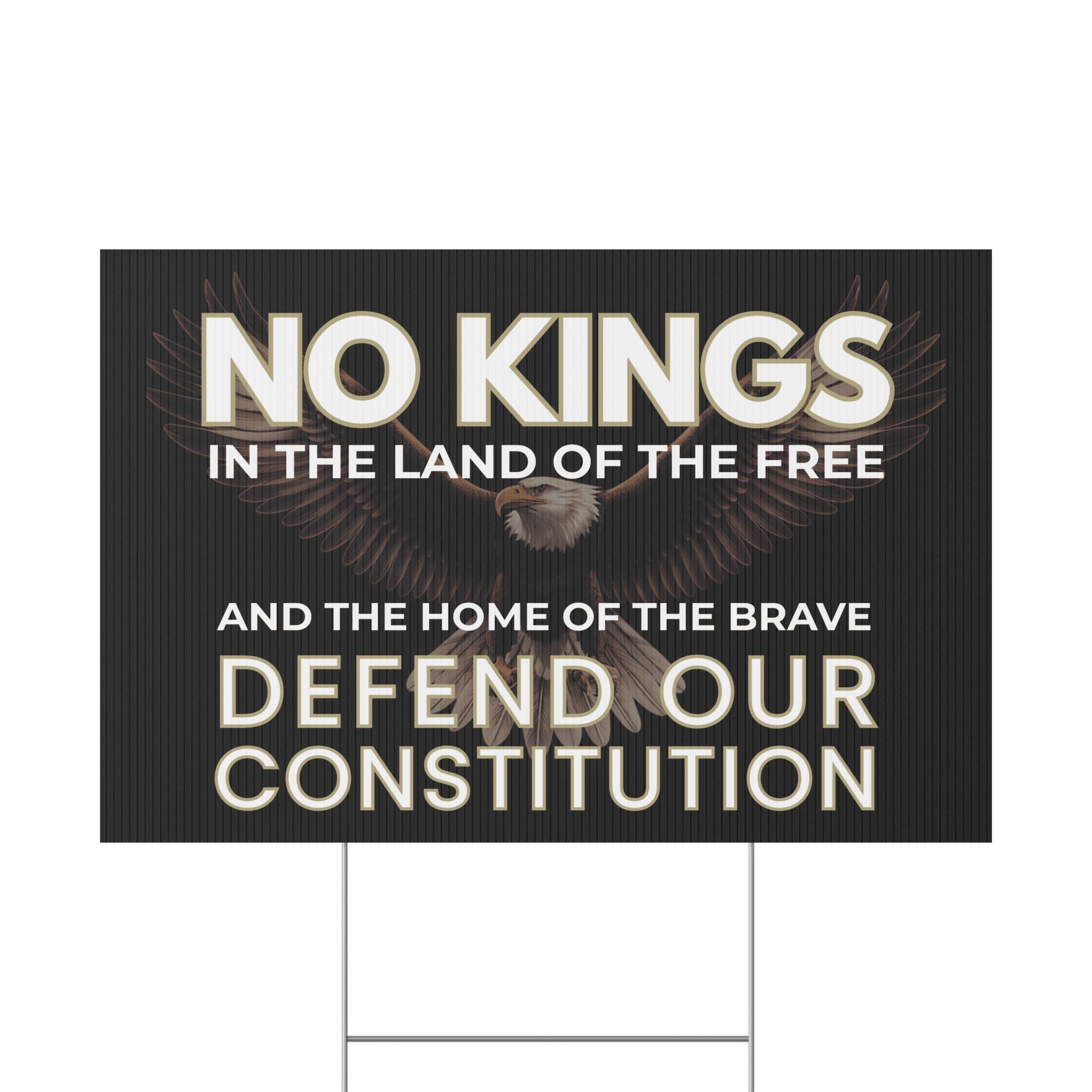 No Kings Yard Sign, No Kings Protest Sign, Patriotic Yard Sign, Defend ...