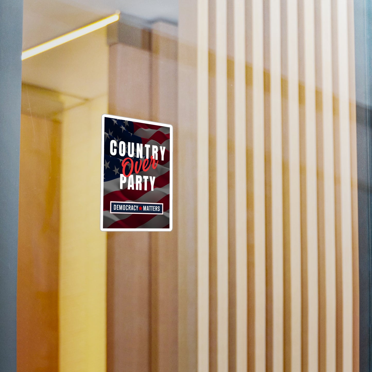 Country Over Party, Democracy Sticker, Car Sticker, Laptop Sticker