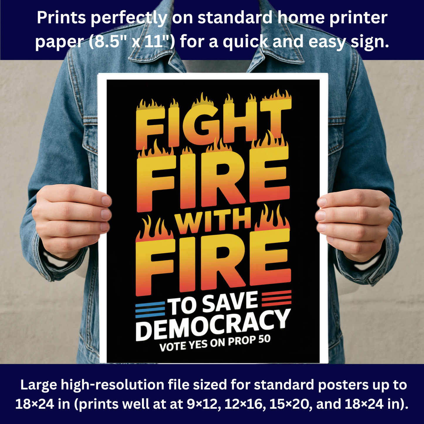 Yes On Prop 50 Posters - Digital Download - Bilingual - Printable Posters