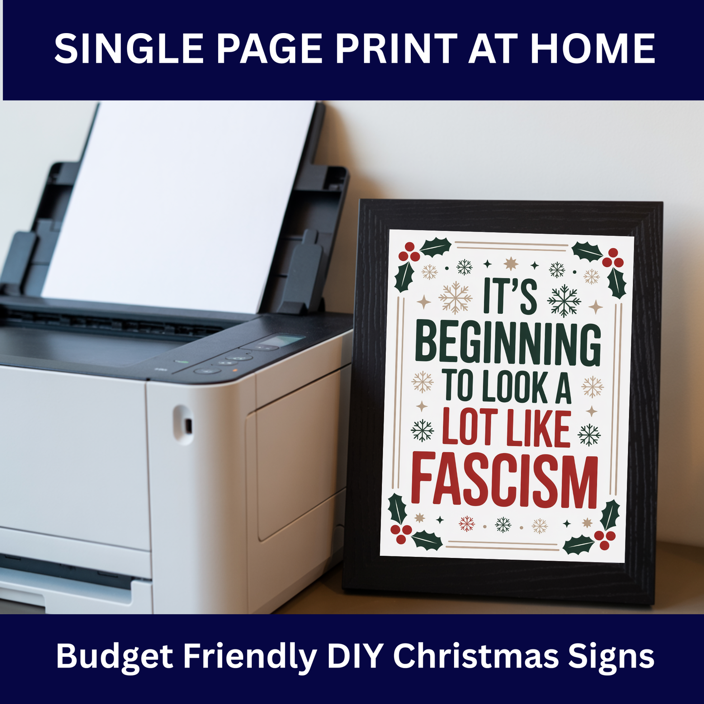 Christmas Printable Wall Art, Christmas Digital Posters, Funny Anti Trump Christmas Posters