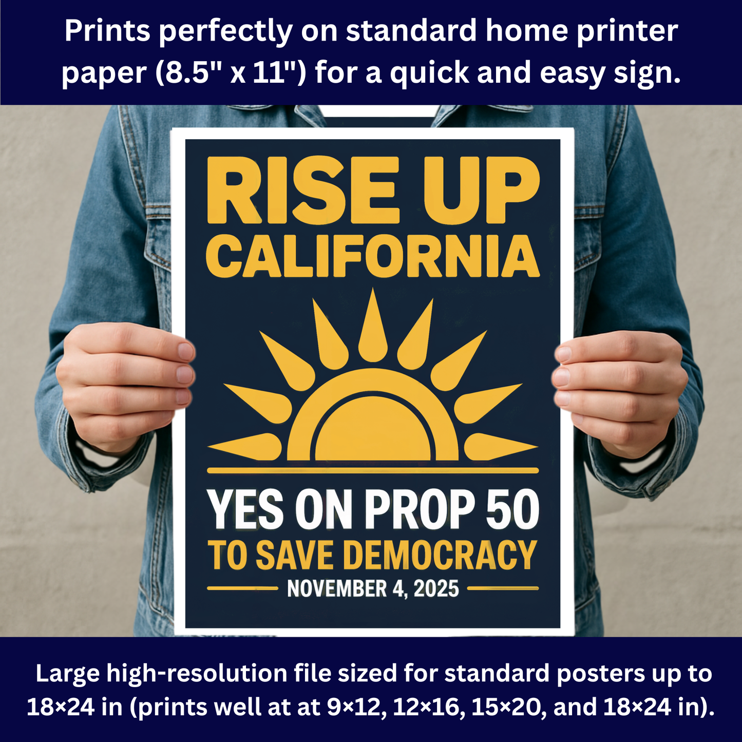 Yes On Prop 50 Posters - Digital Download - Bilingual - Printable Posters