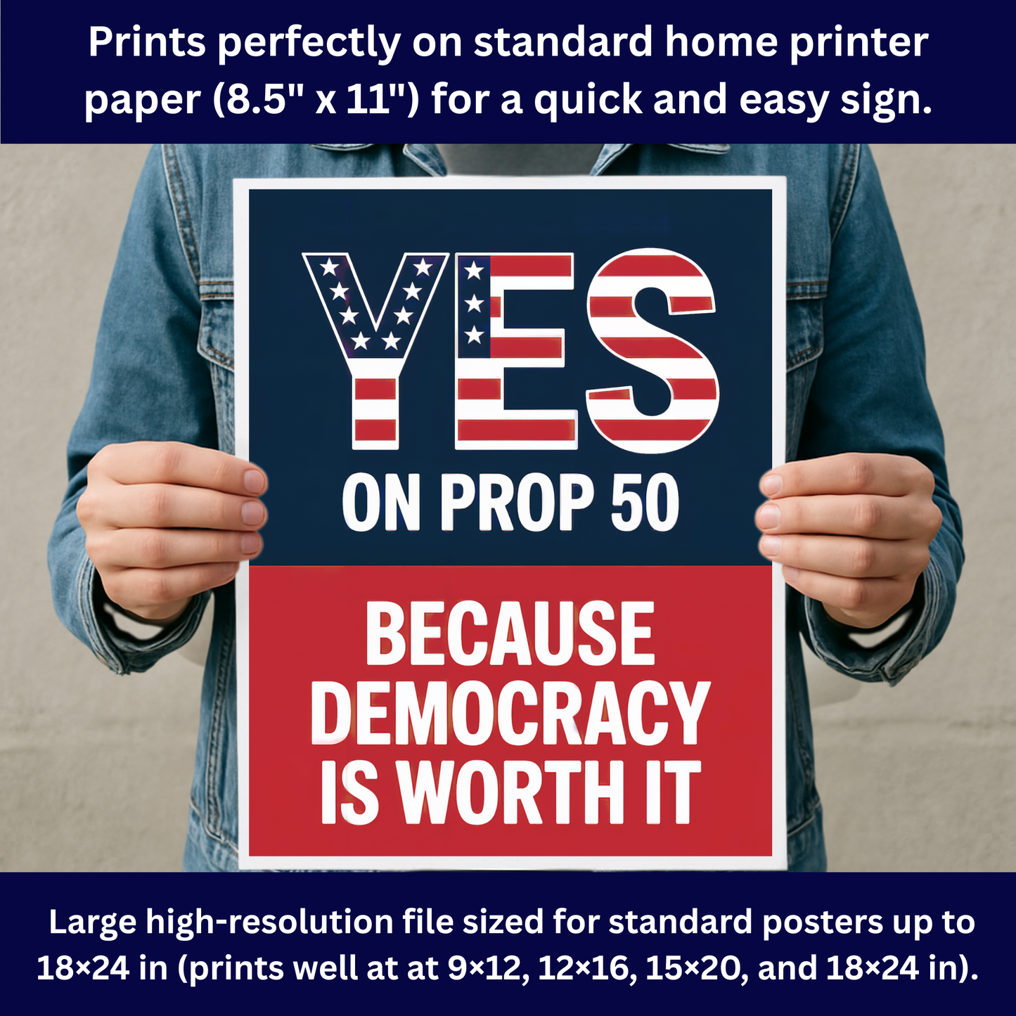 Yes On Prop 50 Posters - Digital Download - Bilingual - Printable Posters