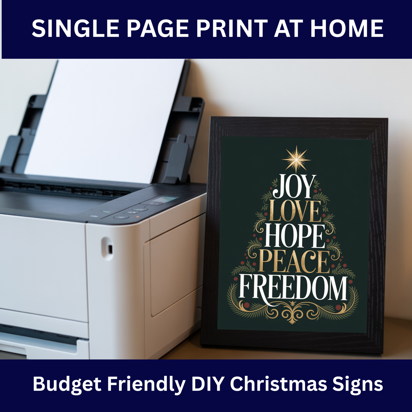 Christmas Printable Wall Art, Christmas Digital Posters, Subtle Anti Trump Posters