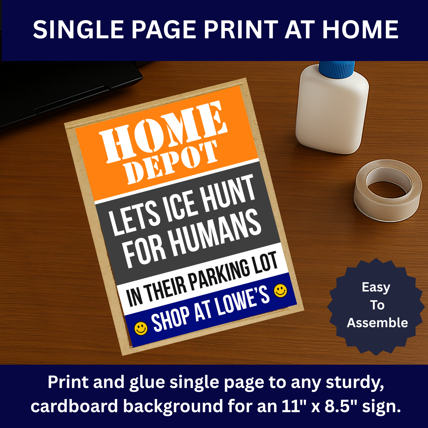 Boycott Home Depot Protest Sign - Printable Protest Sign Kit - Protest Sign PNG