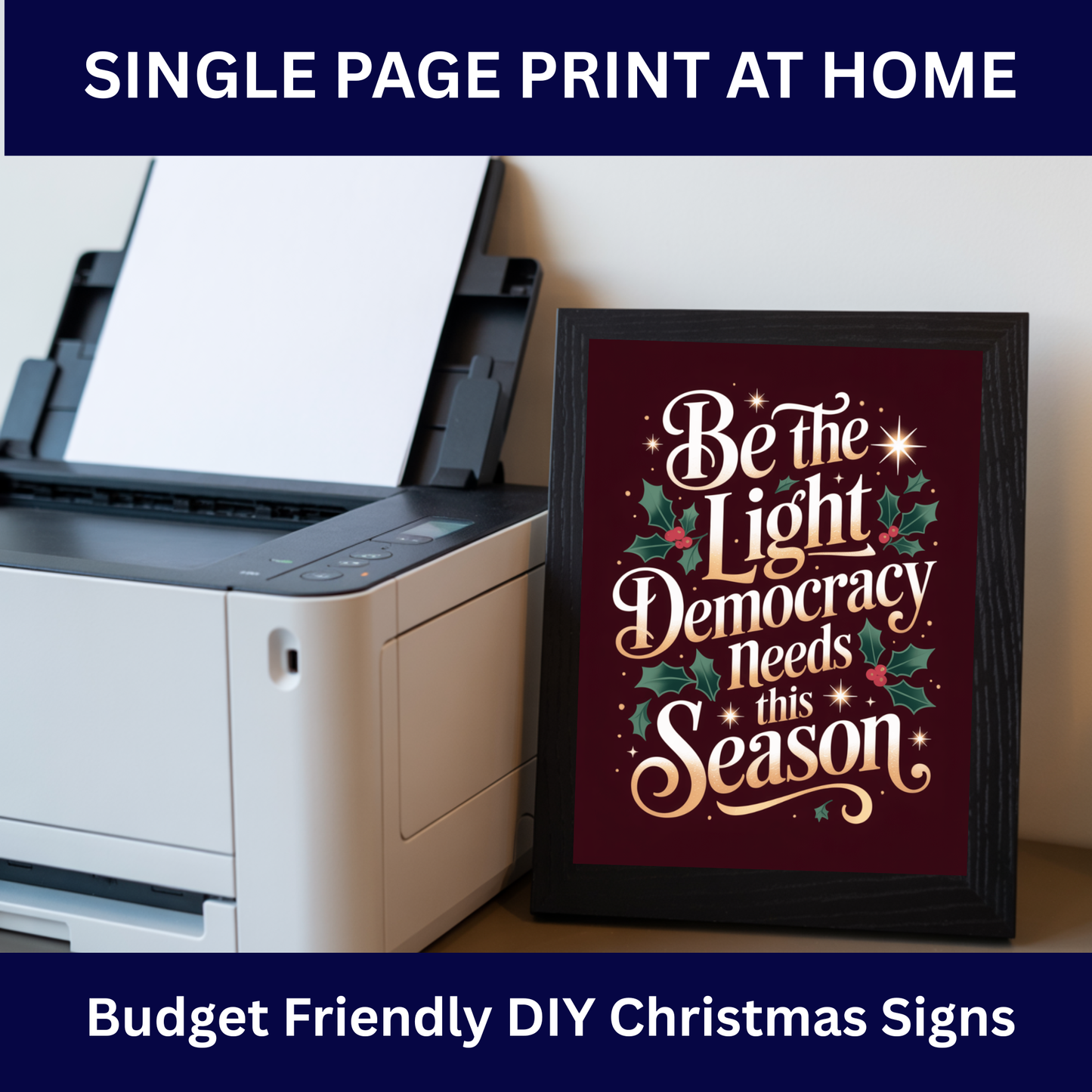 Christmas Printable Wall Art, Christmas Digital Posters, Subtle Anti Trump Posters