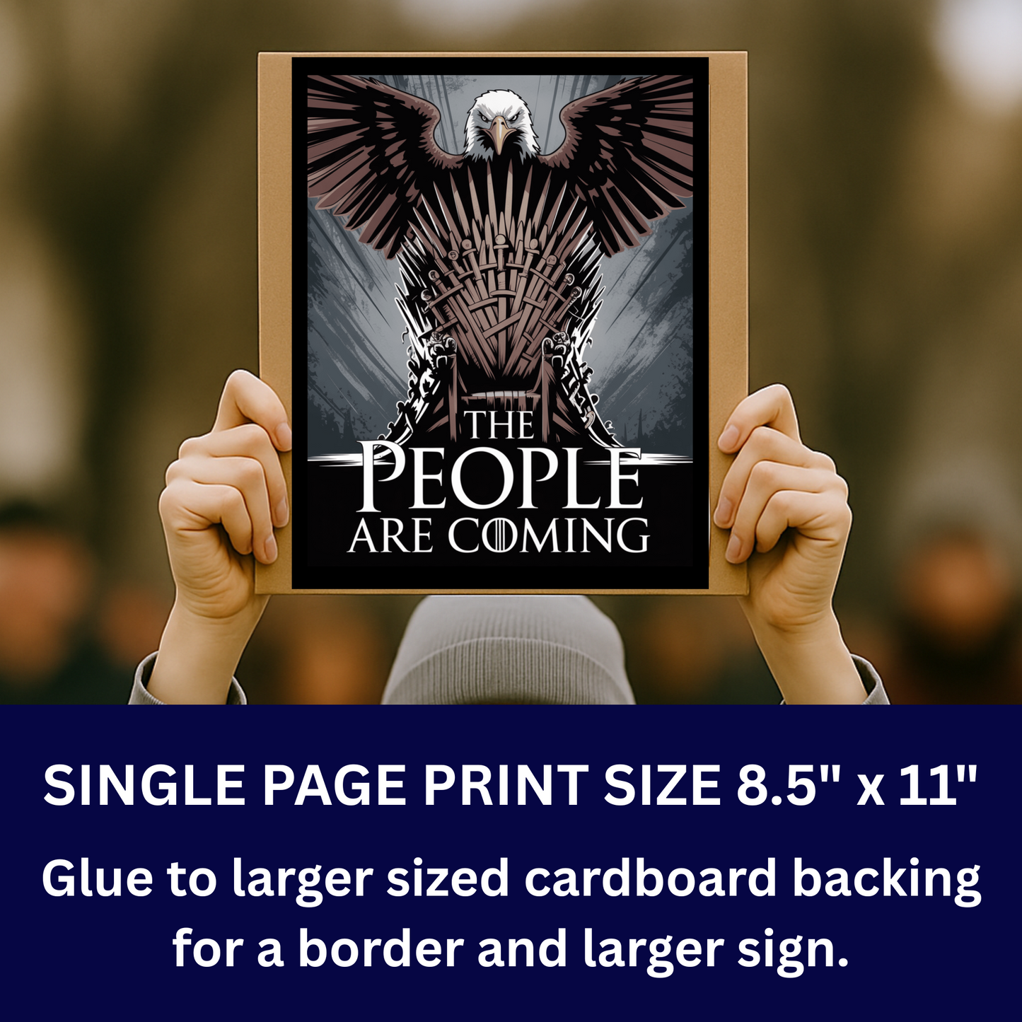 The People Are Coming Protest Sign, Printable Protest Sign, No Kings Digital Protest Sign