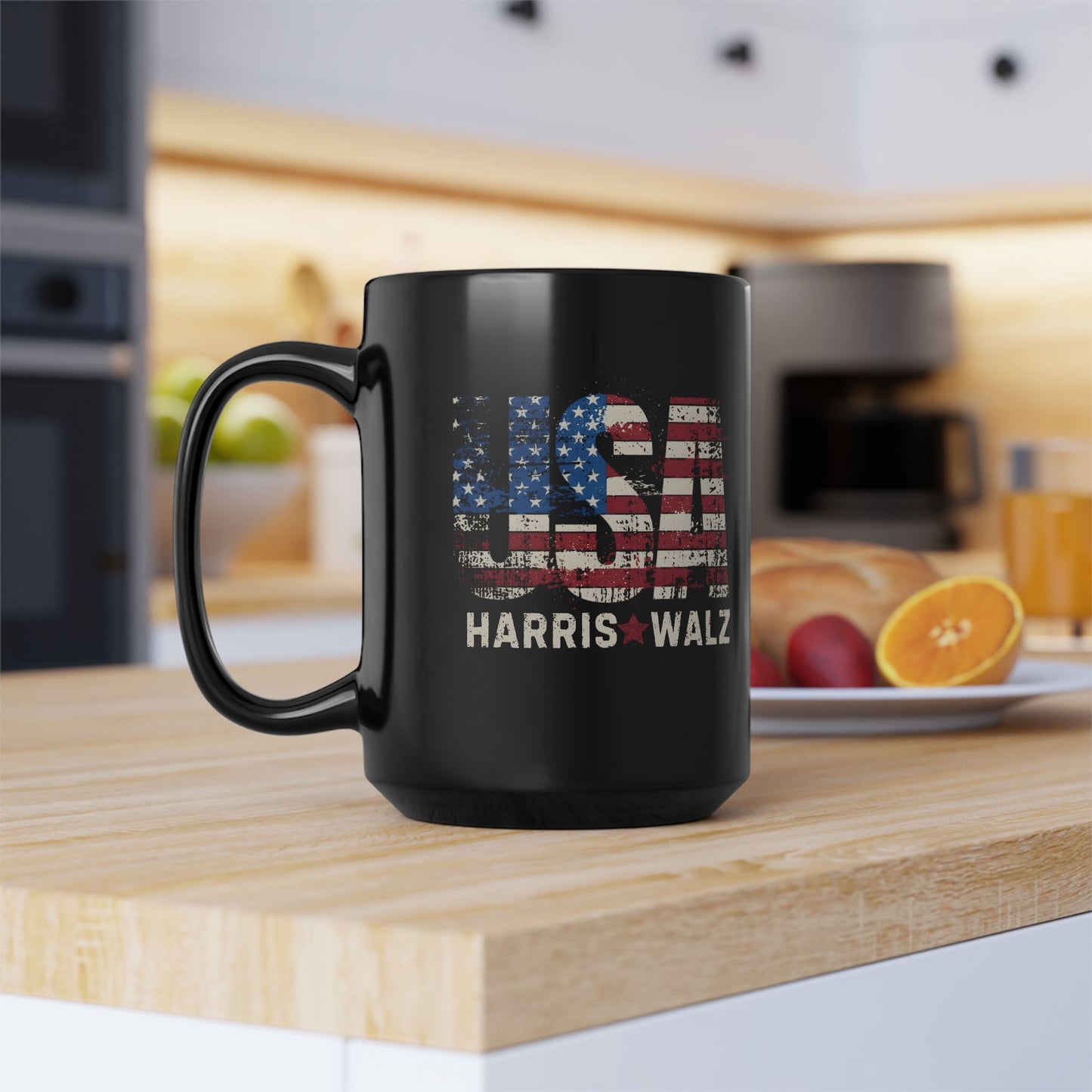 Harris Walz Mug, Black Ceramic Mug (11oz, 15oz), Free Shipping