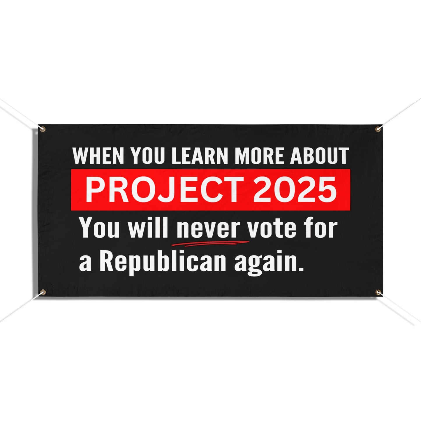 Project 2025 Education, Vinyl Indoor/Outdoor Banner, 48 x 24 or 72 x 36, Democracy Sign, Vote Sign, Democracy Banner, Vote Banner