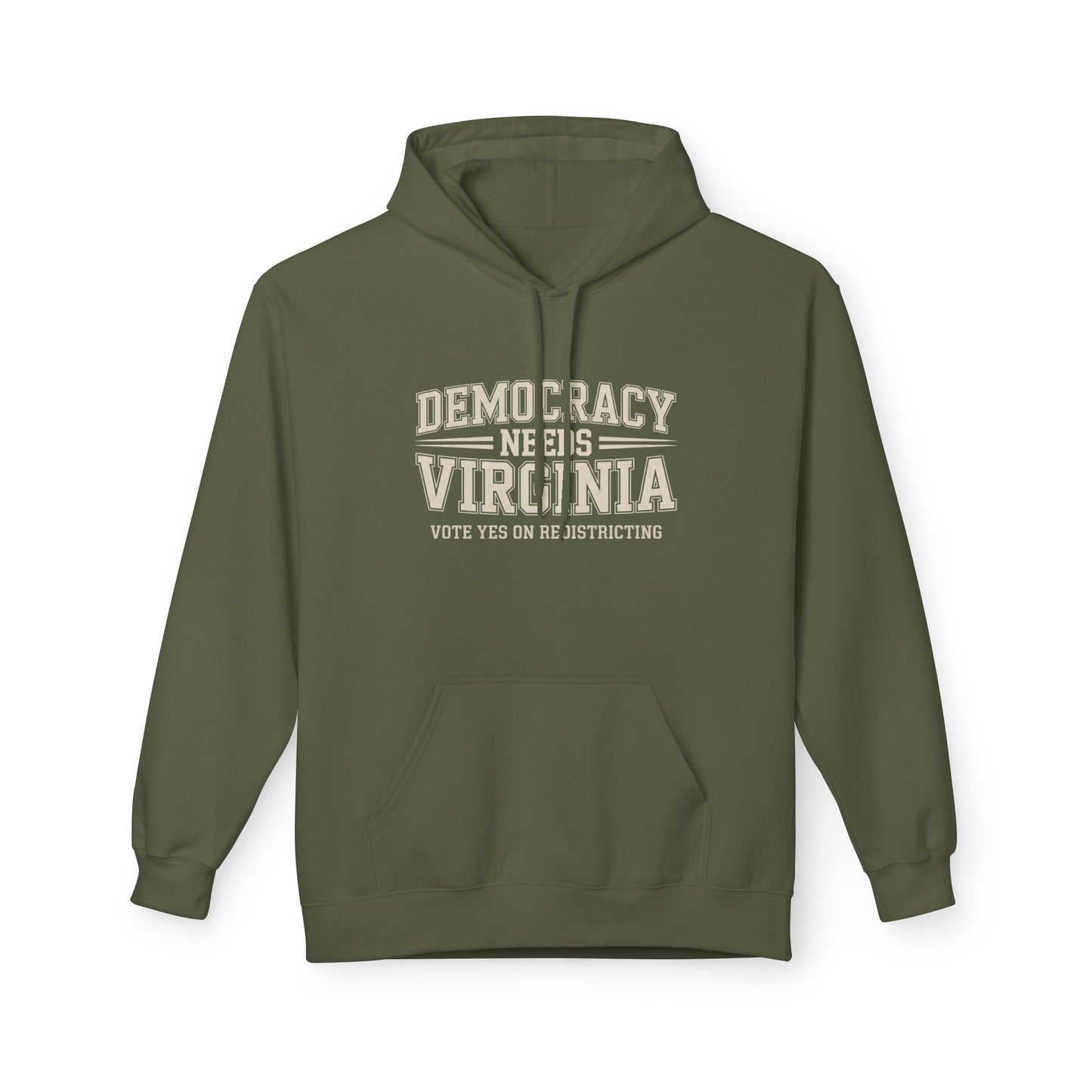 Democracy Needs Virginia Hooded Sweatshirt | Unisex Style | Multiple Colors | Virginia Redistricting Signs
