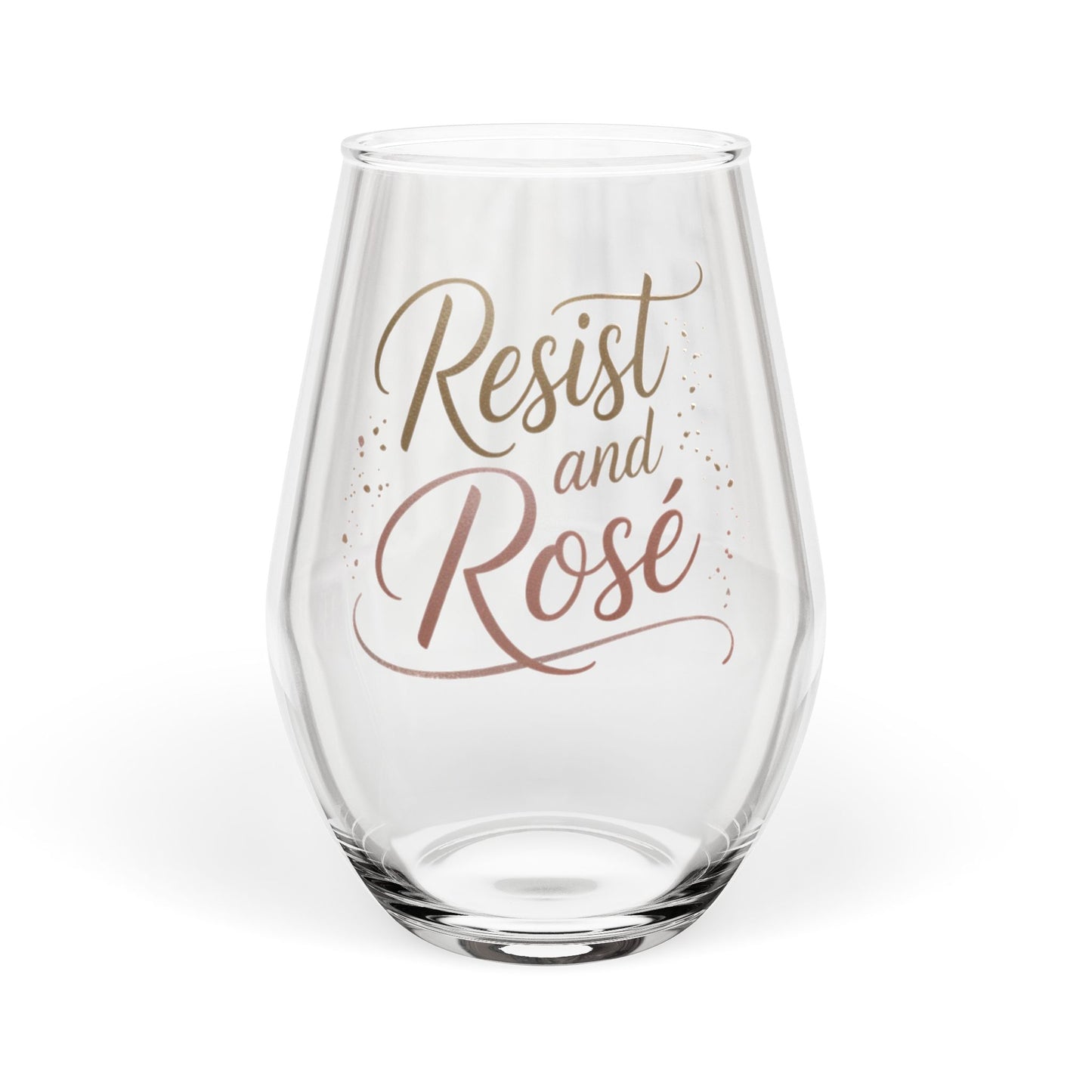 Resist and Rosé Stemless Wine Glass, 11.75 oz, Resistance Gift, Anti Trump Gift, Freedom Gift, Patriotic Gift, Gift for Democrat