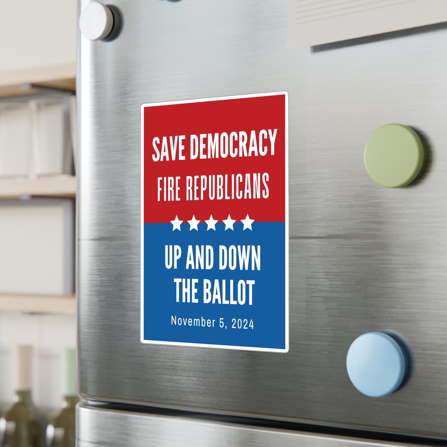 Save Democracy, Fire Republicans Sticker, Vinyl, Indoor/Outdoor, Water & UV Resistant, Multiple Sizes, Democracy Sticker, Democracy Signs