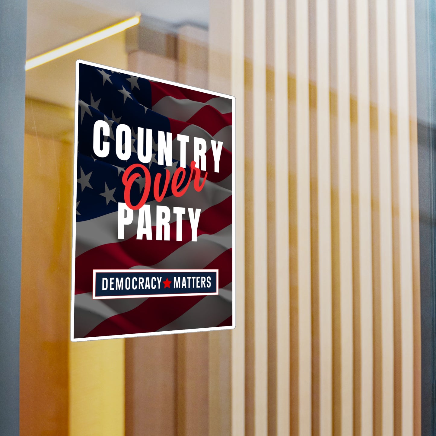 Country Over Party, Democracy Sticker, Car Sticker, Laptop Sticker