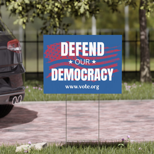 Democracy Yard Sign, Democracy Lawn Sign, Defend Democracy