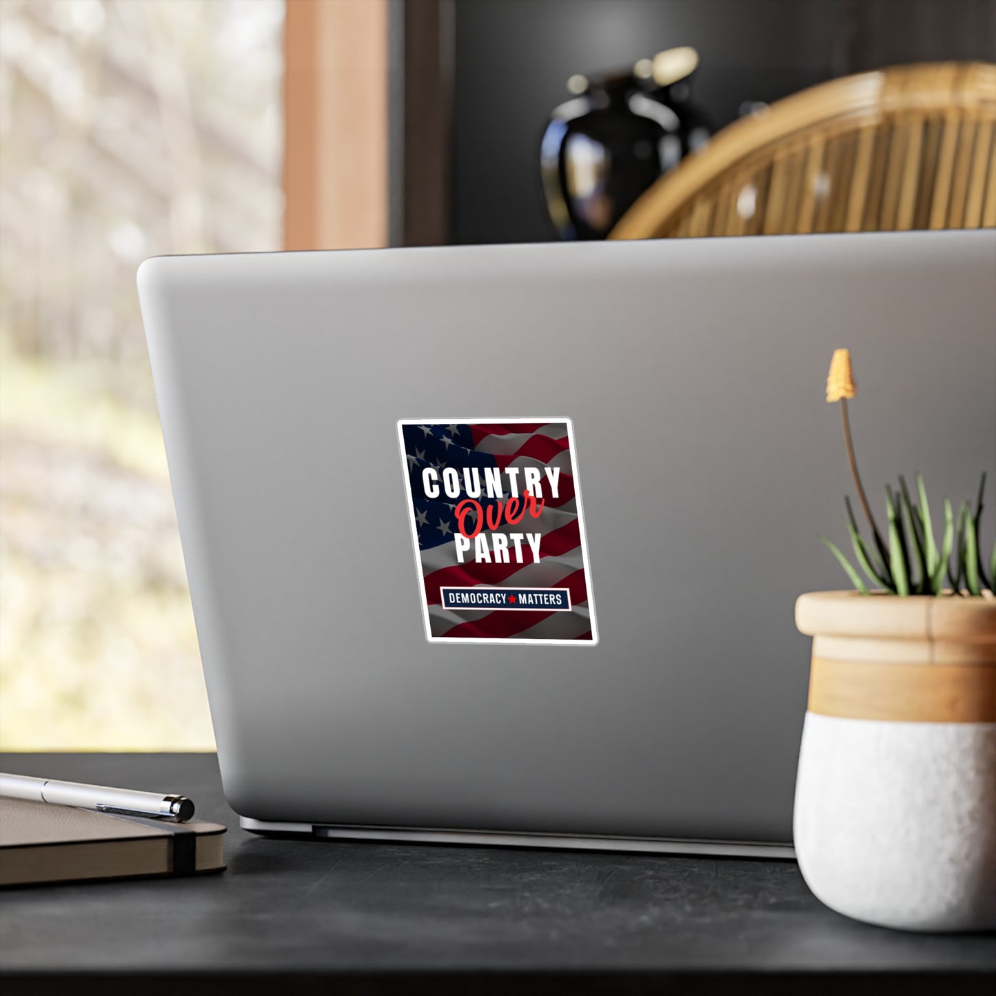 Country Over Party, Democracy Sticker, Car Sticker, Laptop Sticker