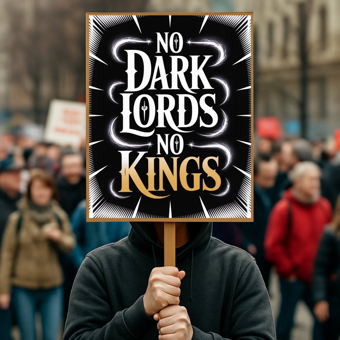 No Dark Lords No Kings Protest Sign, Printable Protest Sign, No Kings Digital Protest Sign