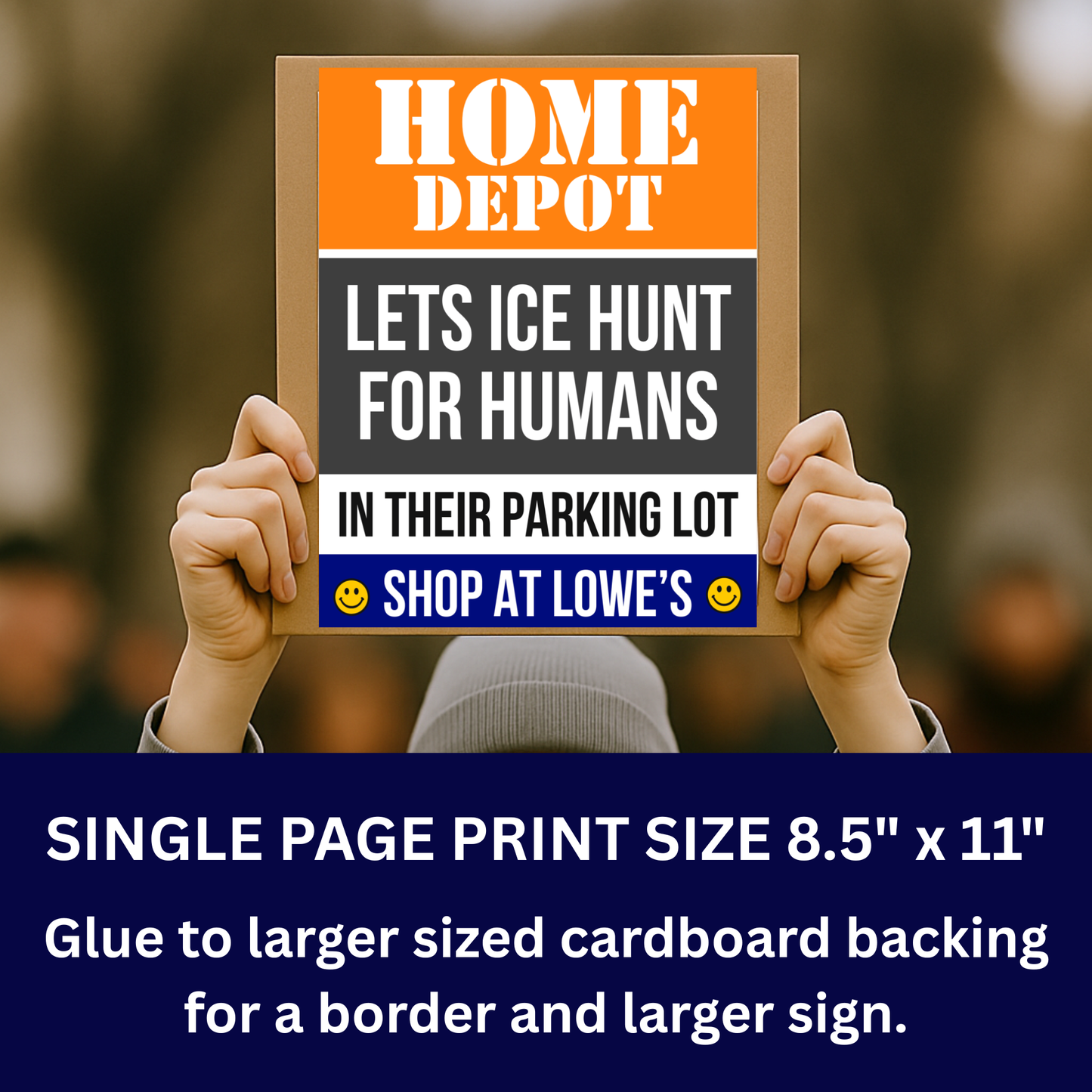 Boycott Home Depot Protest Sign - Printable Protest Sign Kit - Protest Sign PNG