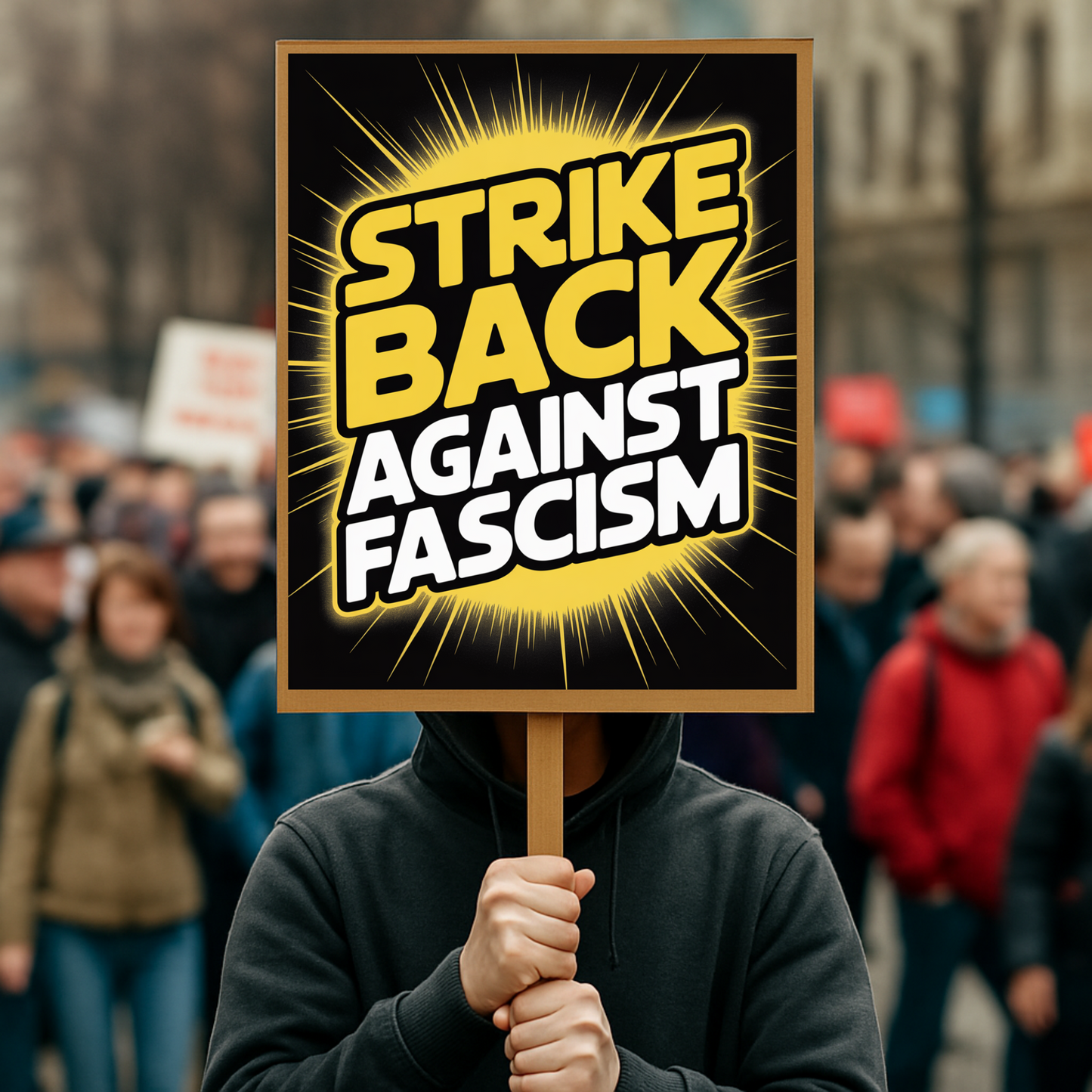 Strike Back Against Fascism Protest Sign, Printable Protest Sign, No Kings Digital Protest Sign