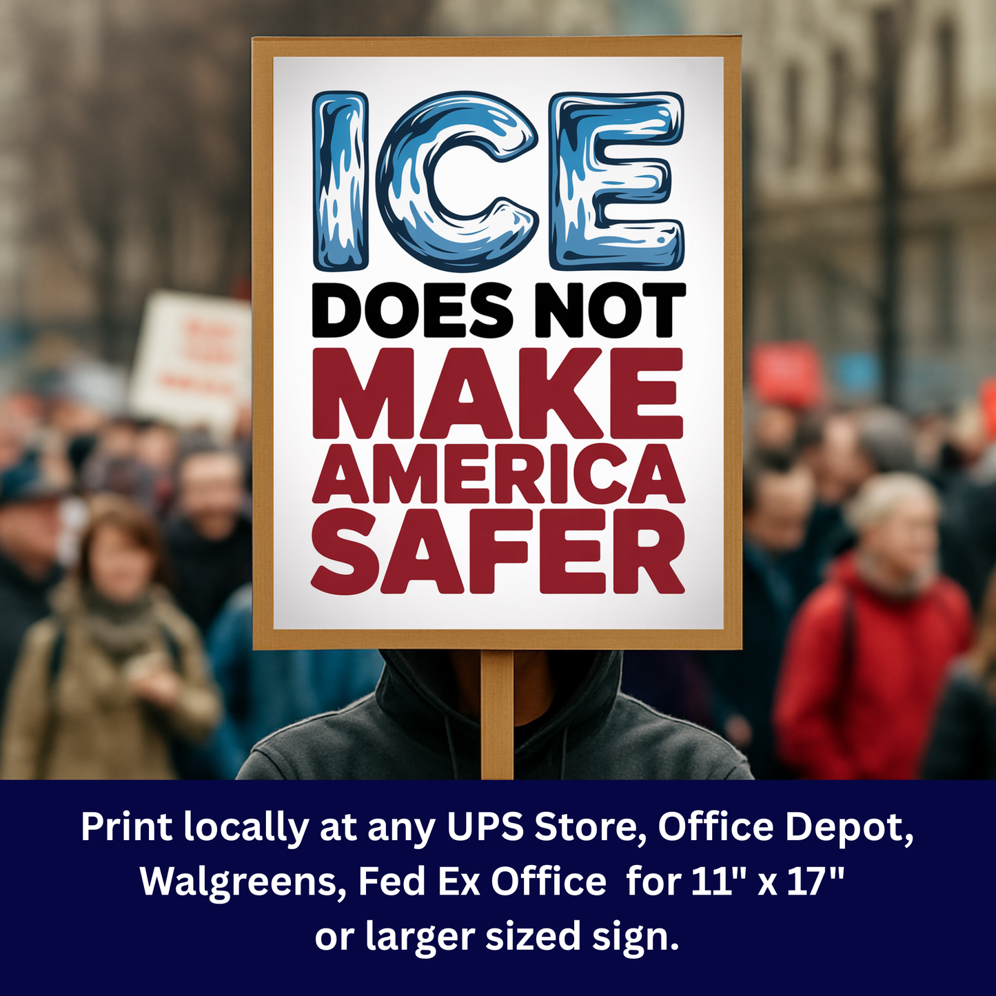 Anti ICE Protest Sign - ICE Does Not Keep America Safe - Printable Protest Sign Kit - Protest Sign PNG
