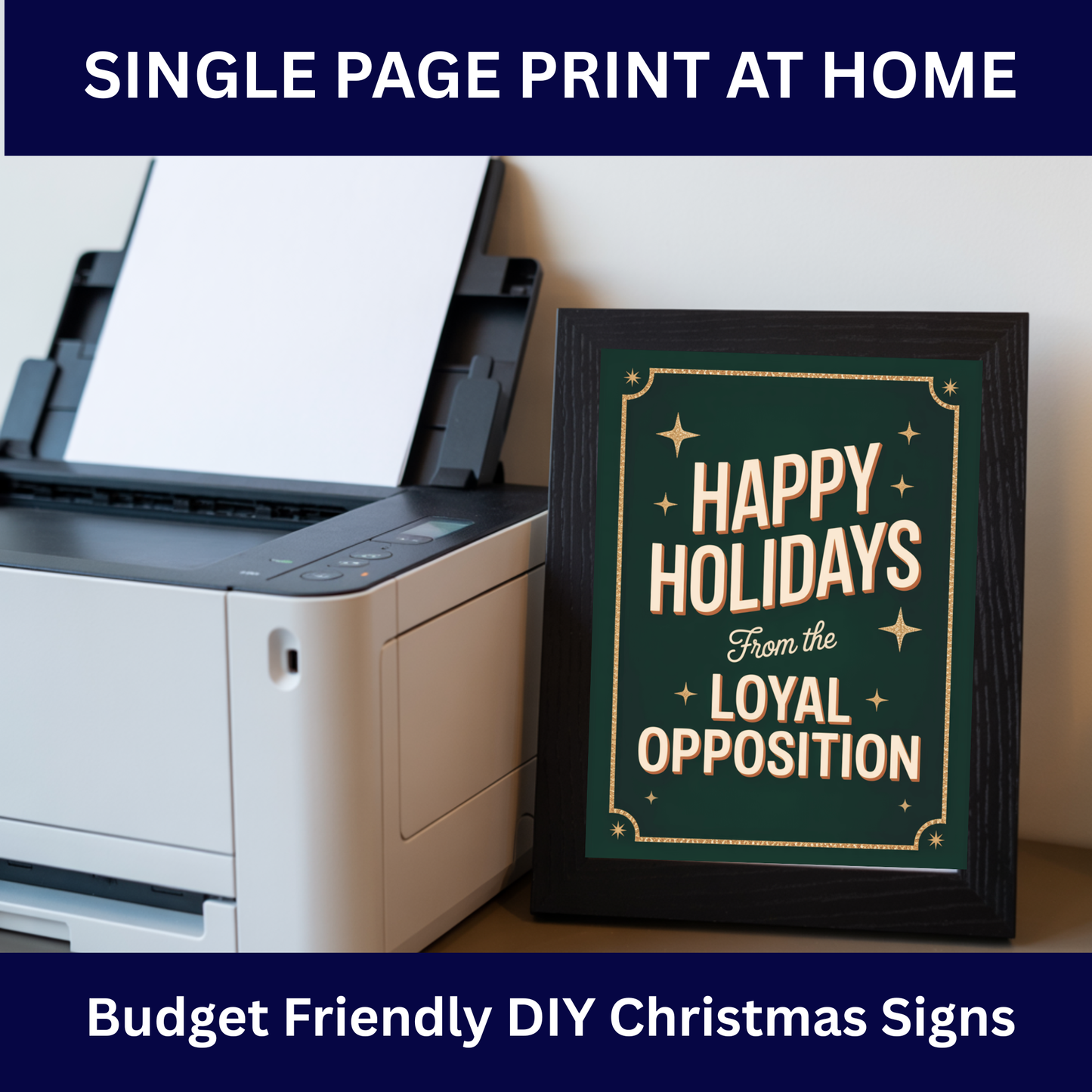 Christmas Printable Wall Art, Christmas Digital Posters, Subtle Anti Trump Posters