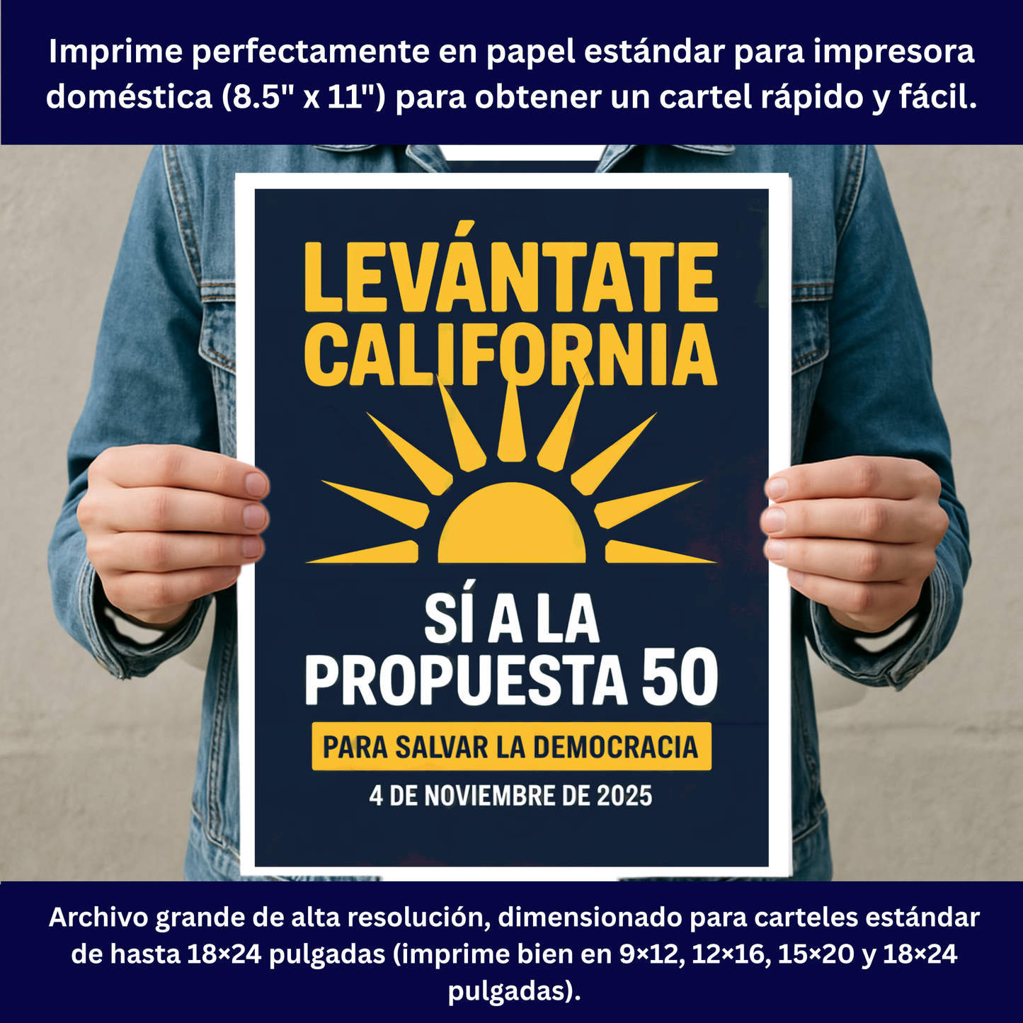 Yes On Prop 50 Posters - Digital Download - Bilingual - Printable Posters