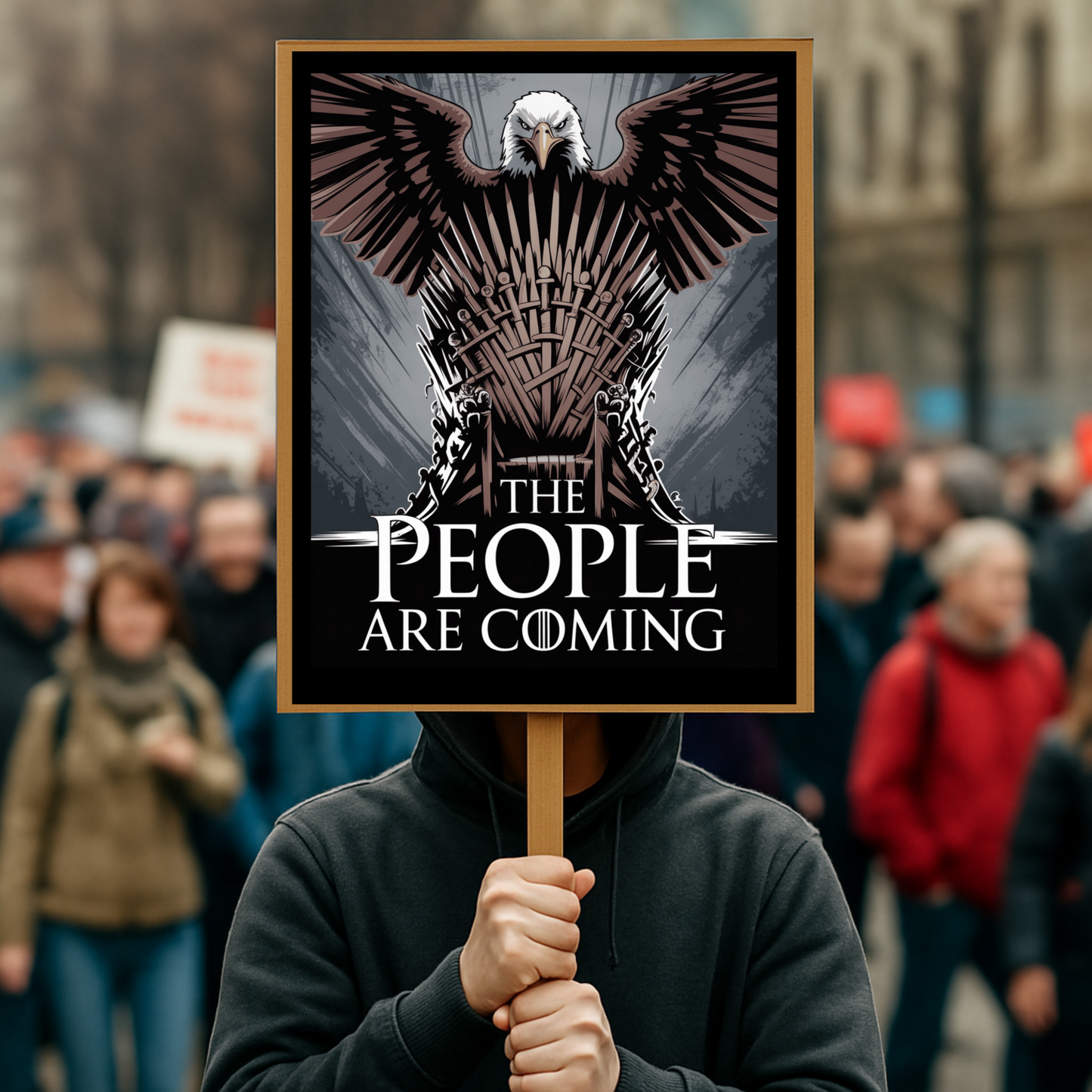 The People Are Coming Protest Sign, Printable Protest Sign, No Kings Digital Protest Sign