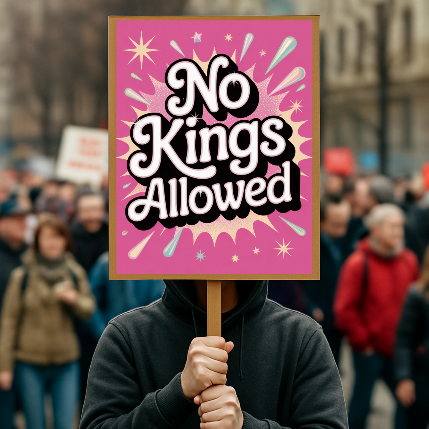 Kids Protest Sign, No Kings Allowed Protest Sign, Printable Protest Sign