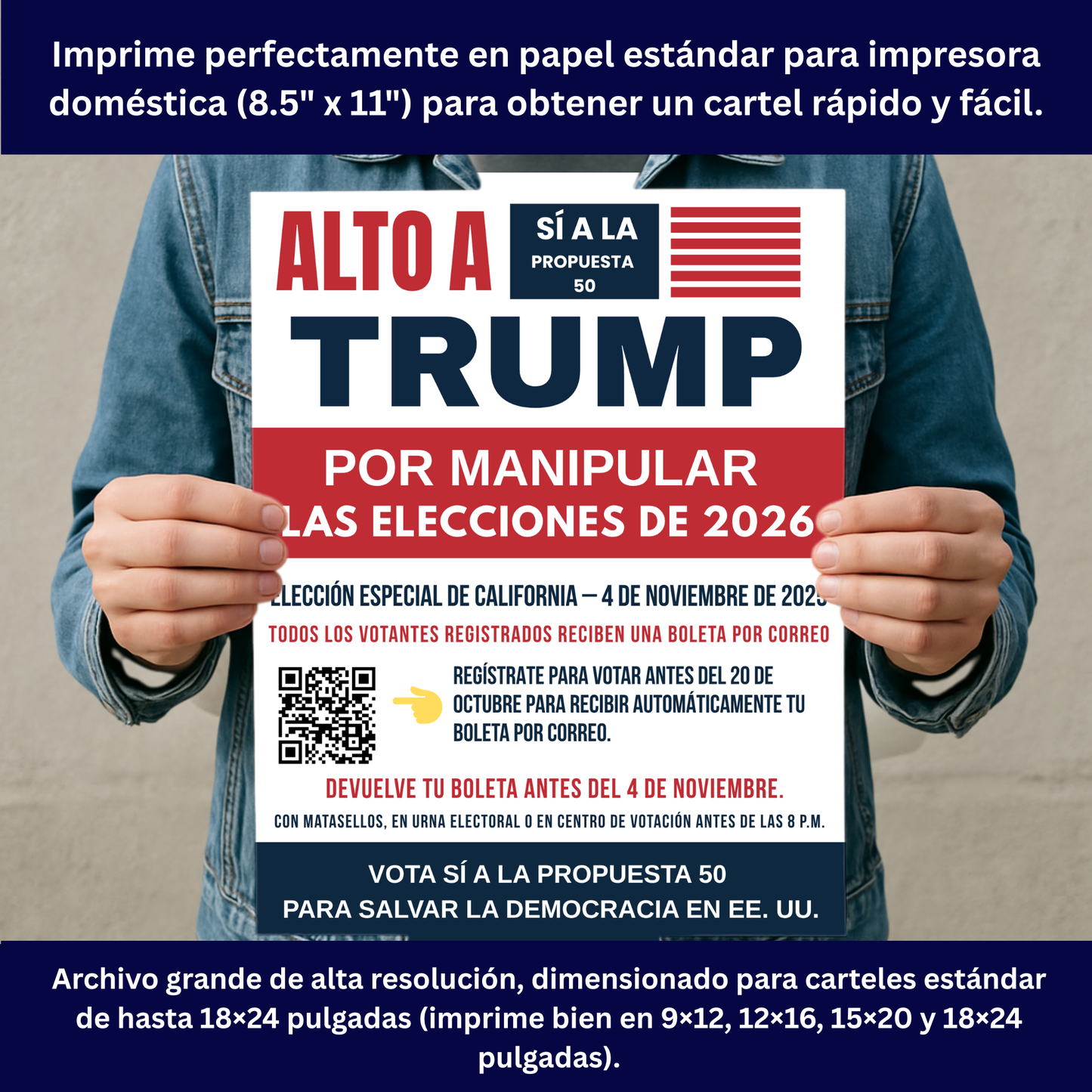 Yes On Prop 50 Posters - Digital Download - Bilingual - Printable Posters