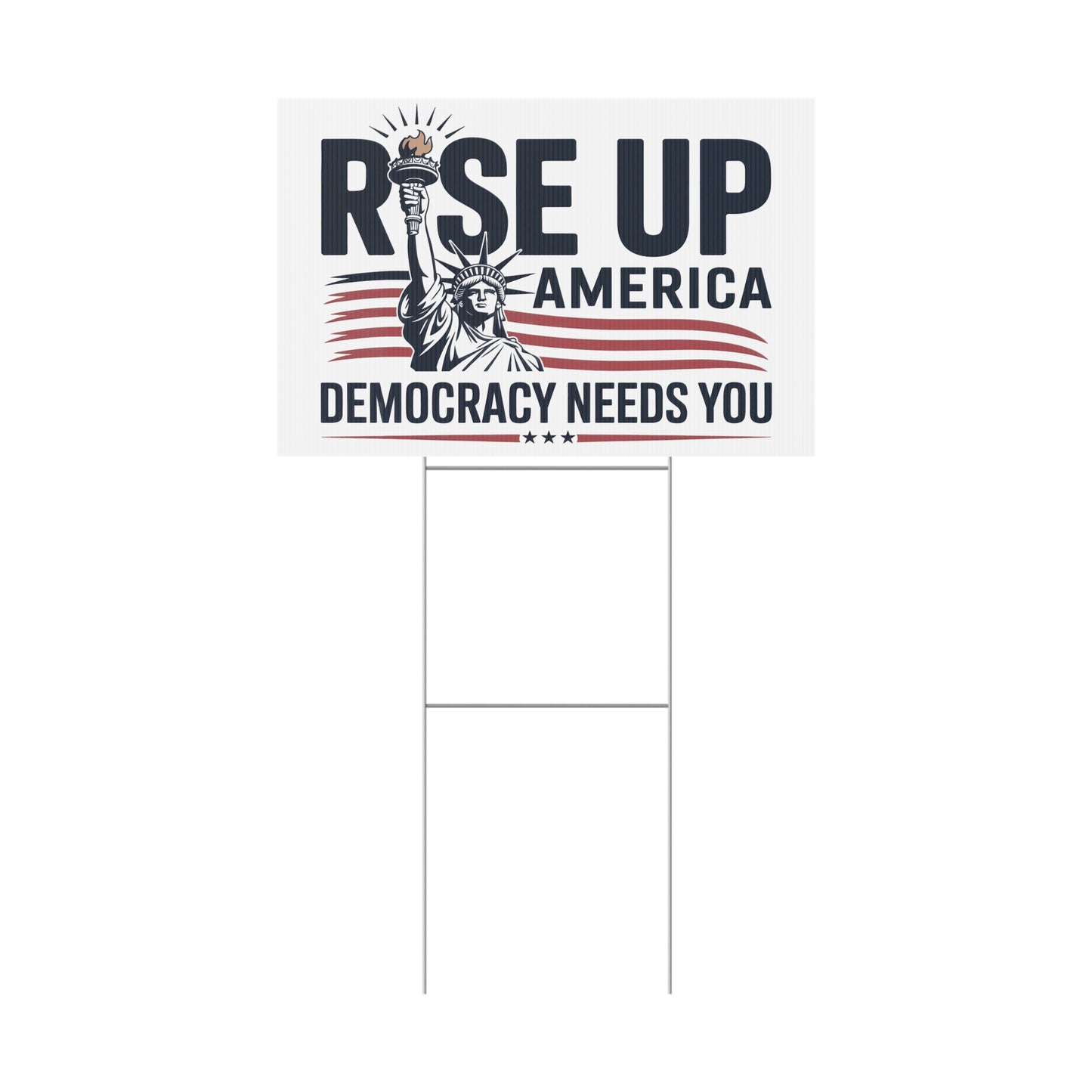 Democracy Yard Sign, Anti Trump Yard Sign, Rise Up America, Political Yard Sign, Print on Both Sides, Multiple Sizes