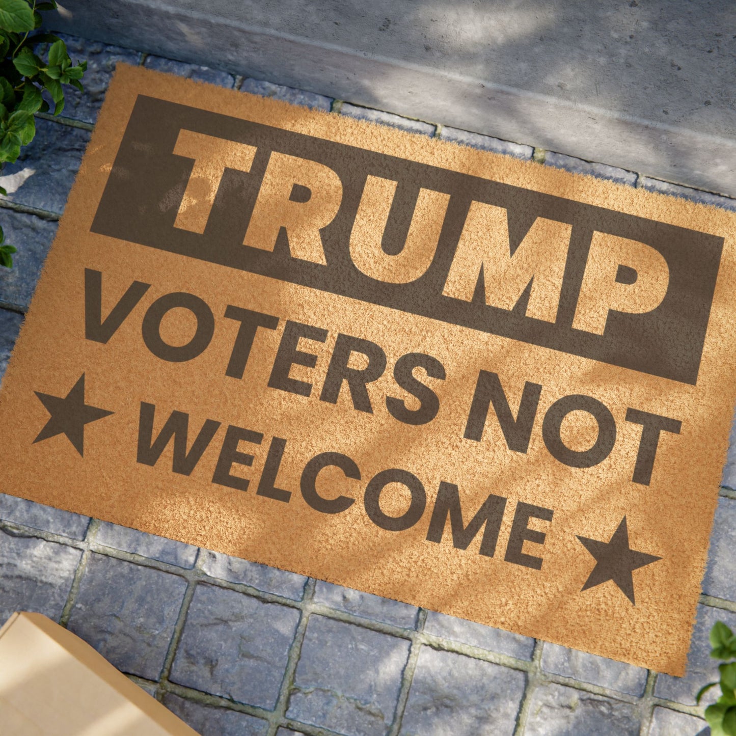 Anti-Trump Door Mat | 24" x 16" Coconut Fiber Mat | Political Welcome Mat