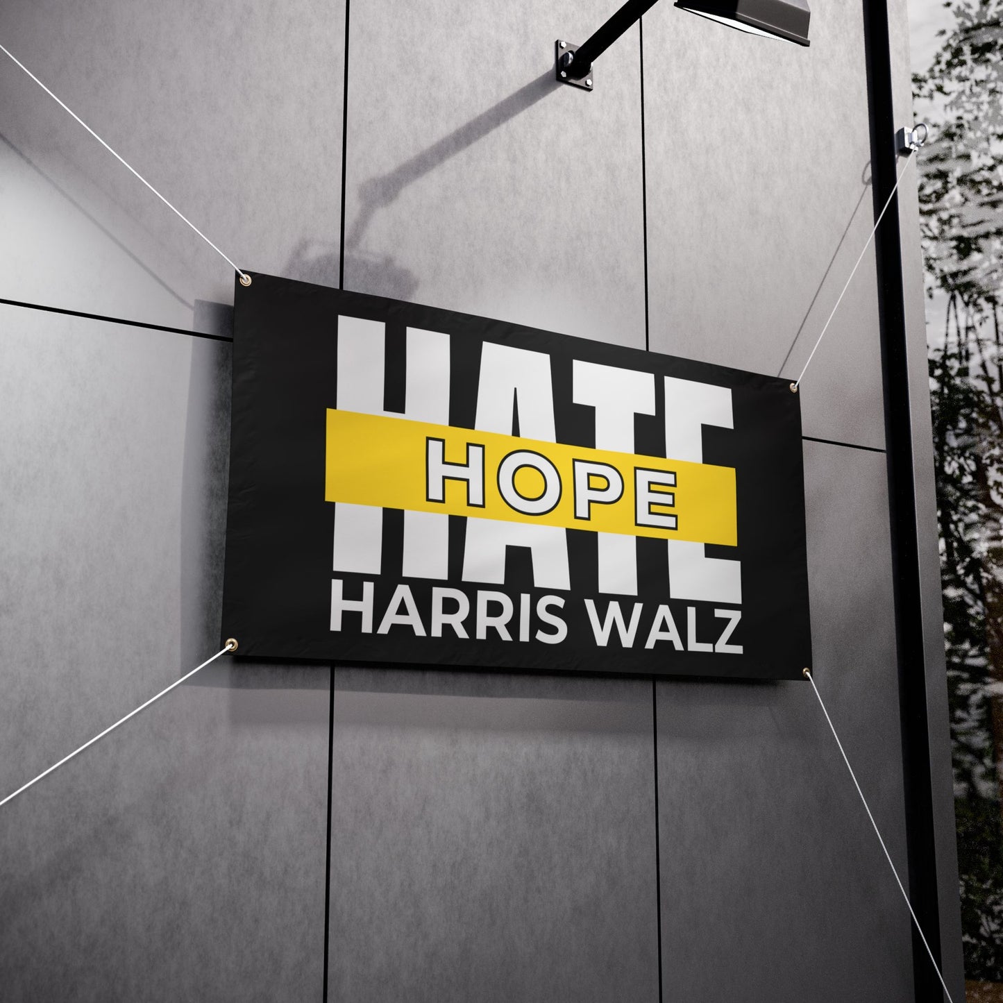 Hope Over Hate, Vinyl Indoor/Outdoor Banner, 2 Sizes, Harris Walz Banners, Election Banners, Original Artwork Designer