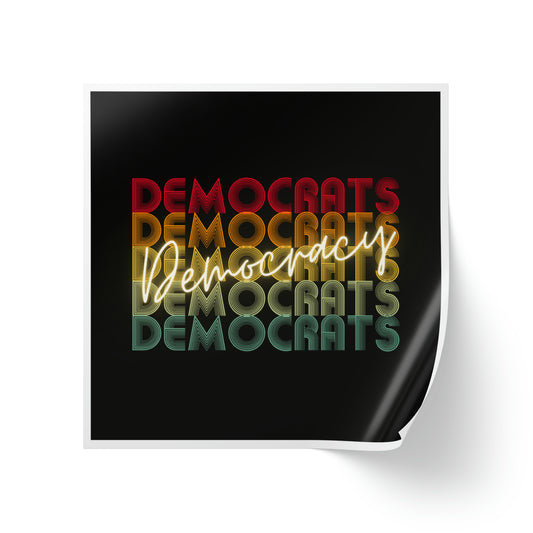 Democrats Democracy Sticker Rolls, 50, 100 or 250, Free Shipping, Democracy Signs, Vote Sticker, Democrat Sticker