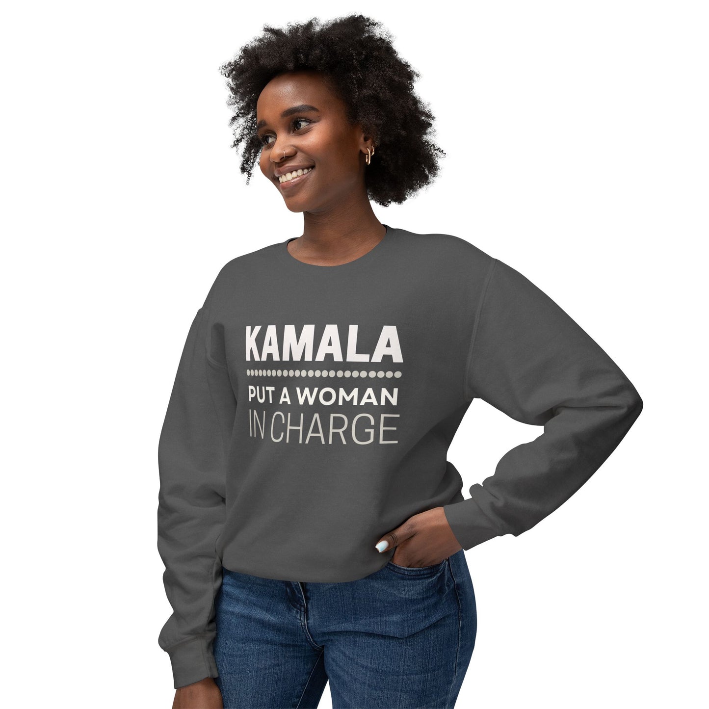 Kamala Harris Sweatshirt, Put a Woman in Charge, Soft, Relaxed Style, Fall Colors