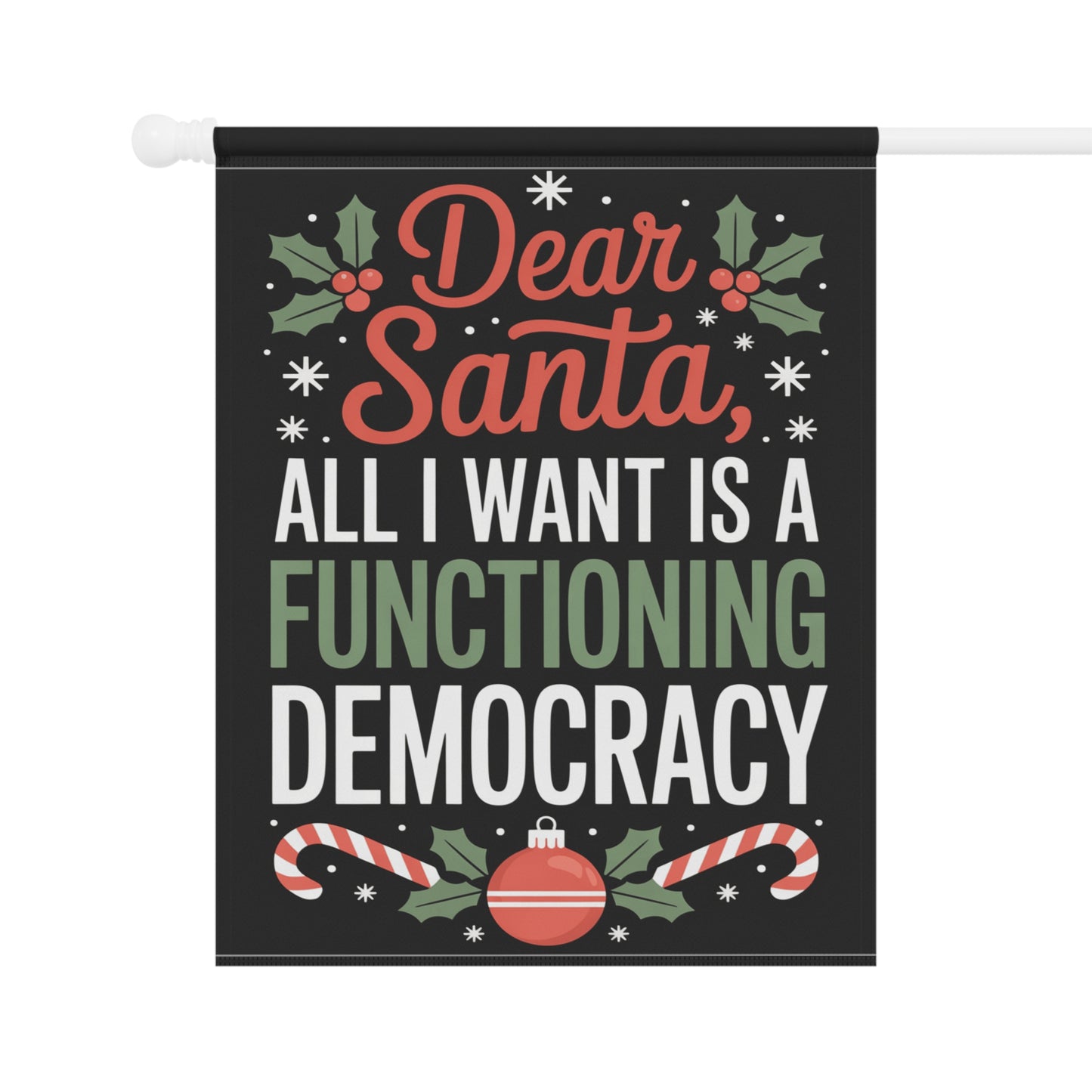 Dear Santa Holiday Garden Flag, Christmas Garden Flag, Holiday Garden Flag, Funny Political Holiday Decor, Democracy Gift, Free Shipping