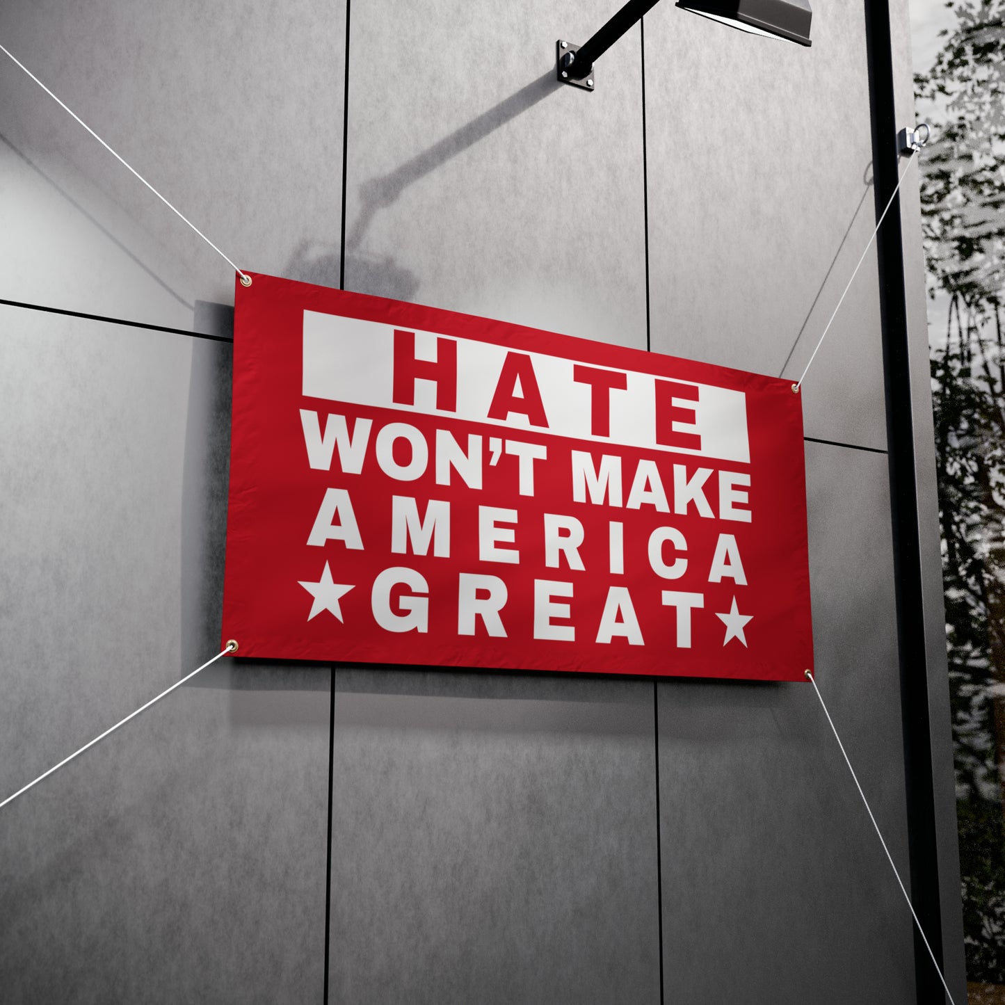 No Hate Sign, Vinyl Indoor/Outdoor Banner, Anti Hate Sign