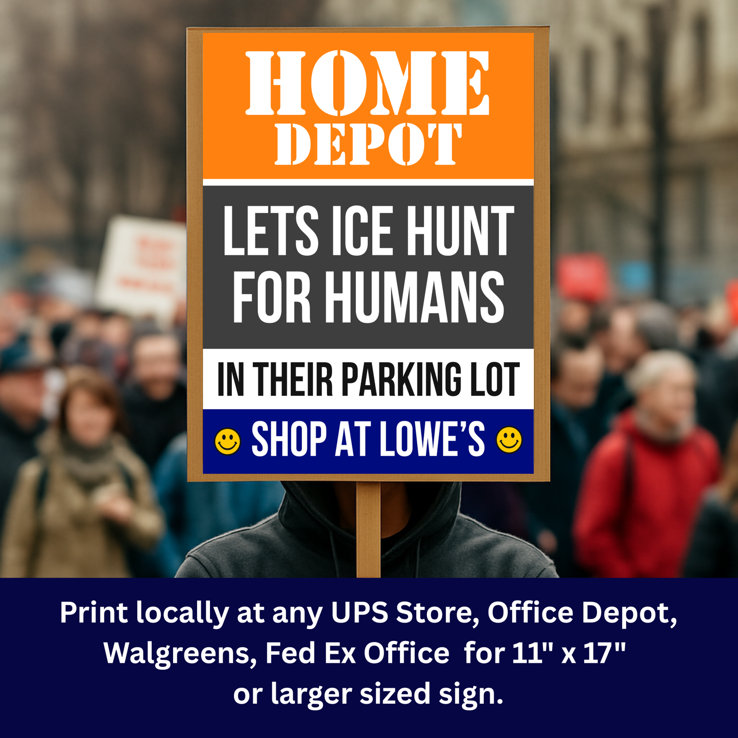 Boycott Home Depot Protest Sign - Printable Protest Sign Kit - Protest Sign PNG