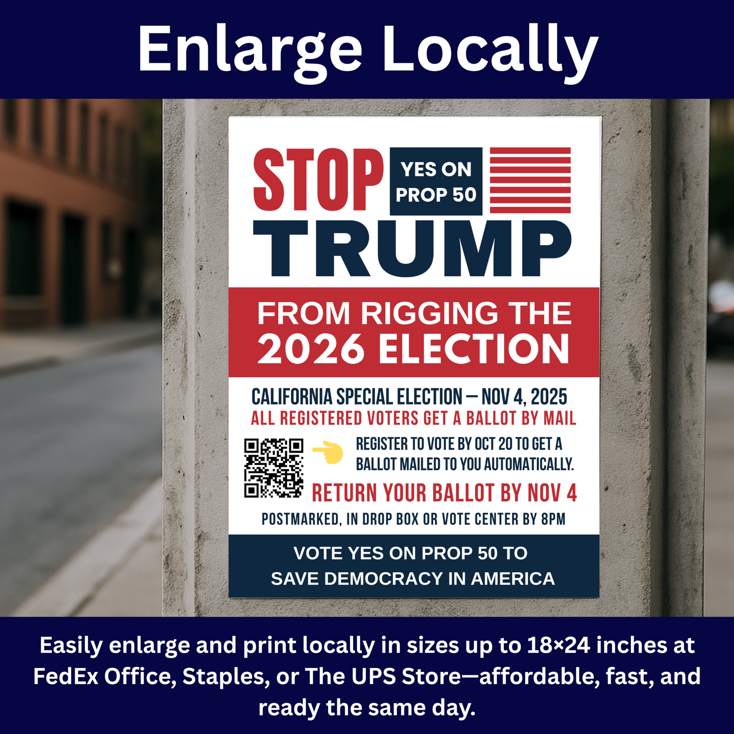 Yes On Prop 50 Posters - Digital Download - Bilingual - Printable Posters
