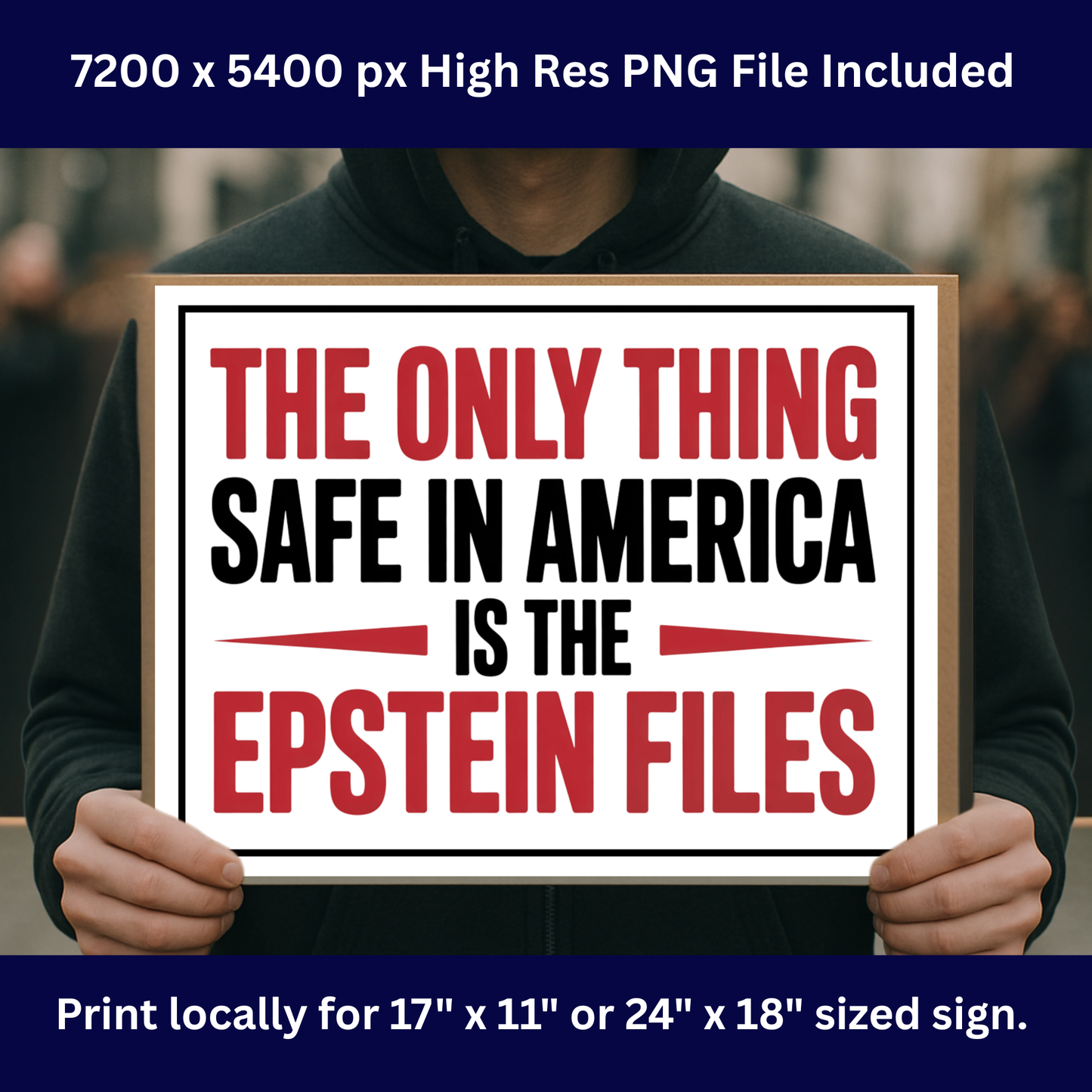 No Kings Protest Sign - Printable Protest Sign Kit - Epstein Files