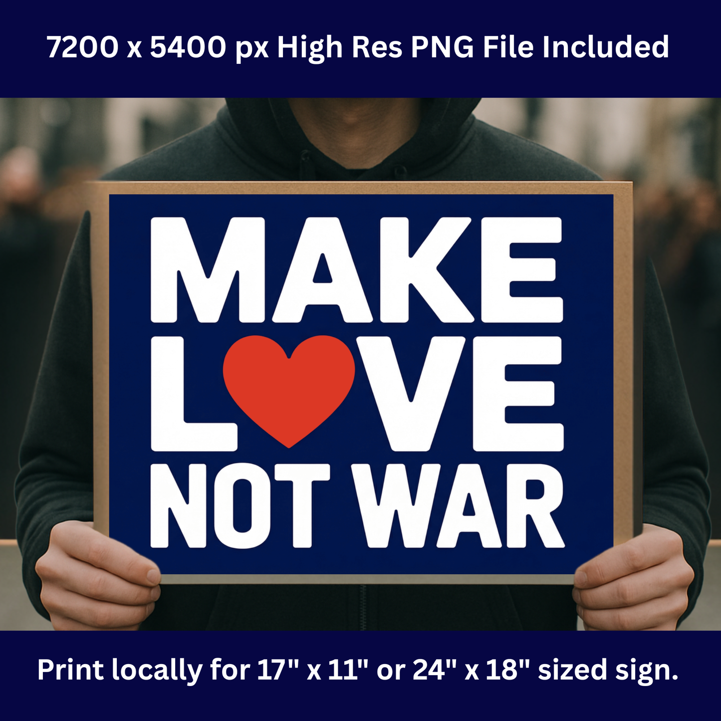 No Kings Protest Sign - Printable Protest Sign Kit - Make Love Not War Sign