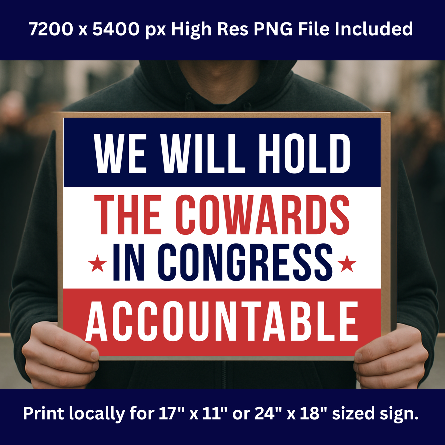 Anti ICE Protest Sign - Printable Protest Sign Kit - Cowards in Congress