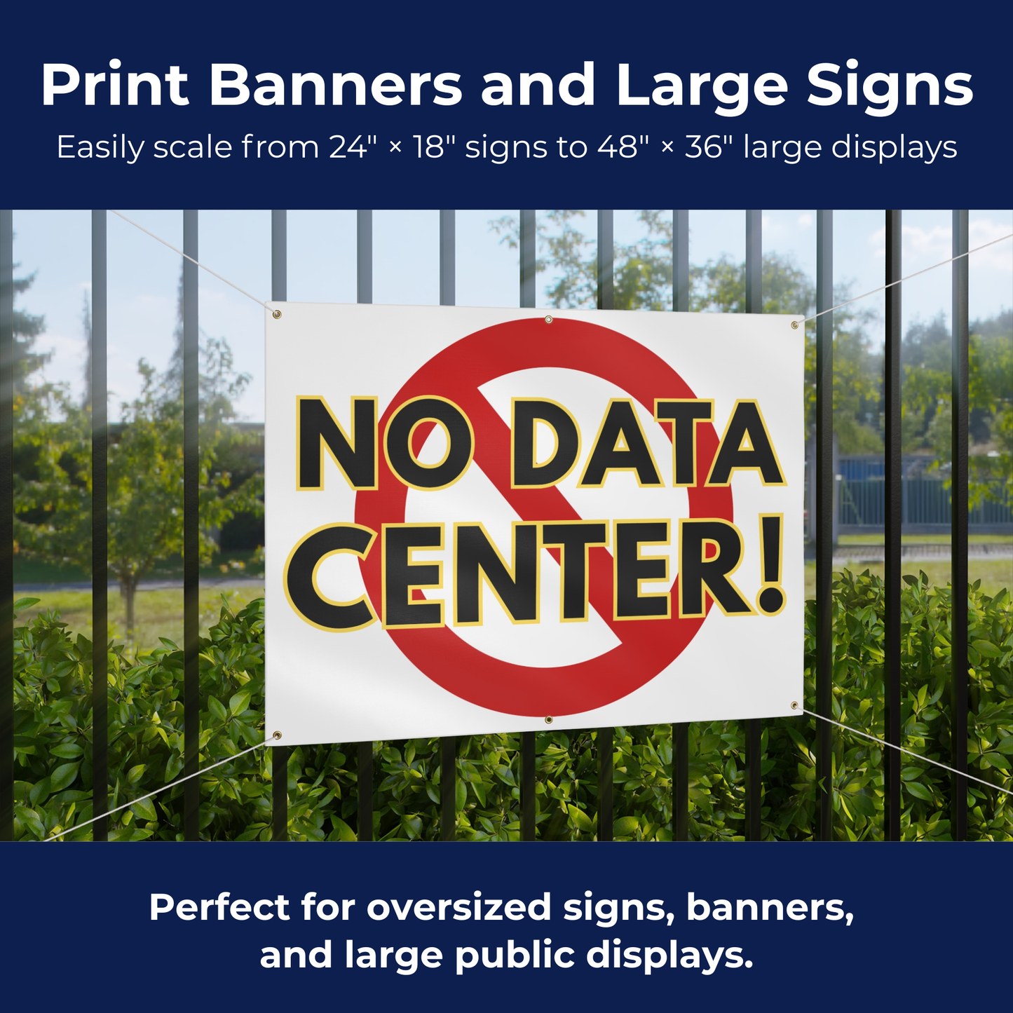 No Data Center Professional Print Sign Kit | Protest Signs, Yard Signs, Posters & Banner Files