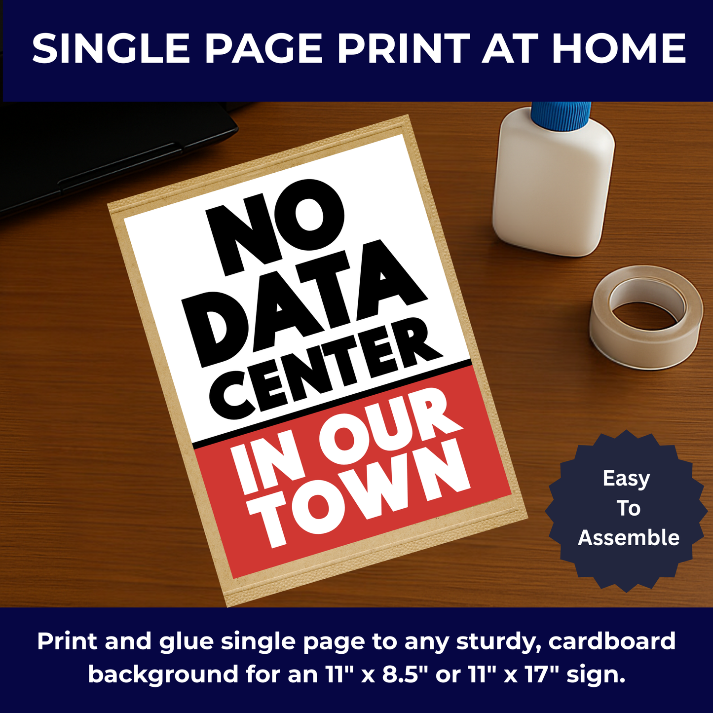 No Data Center Printable Protest Sign Kit | Printable Signs, Protest Posters & Tiled Protest Signs