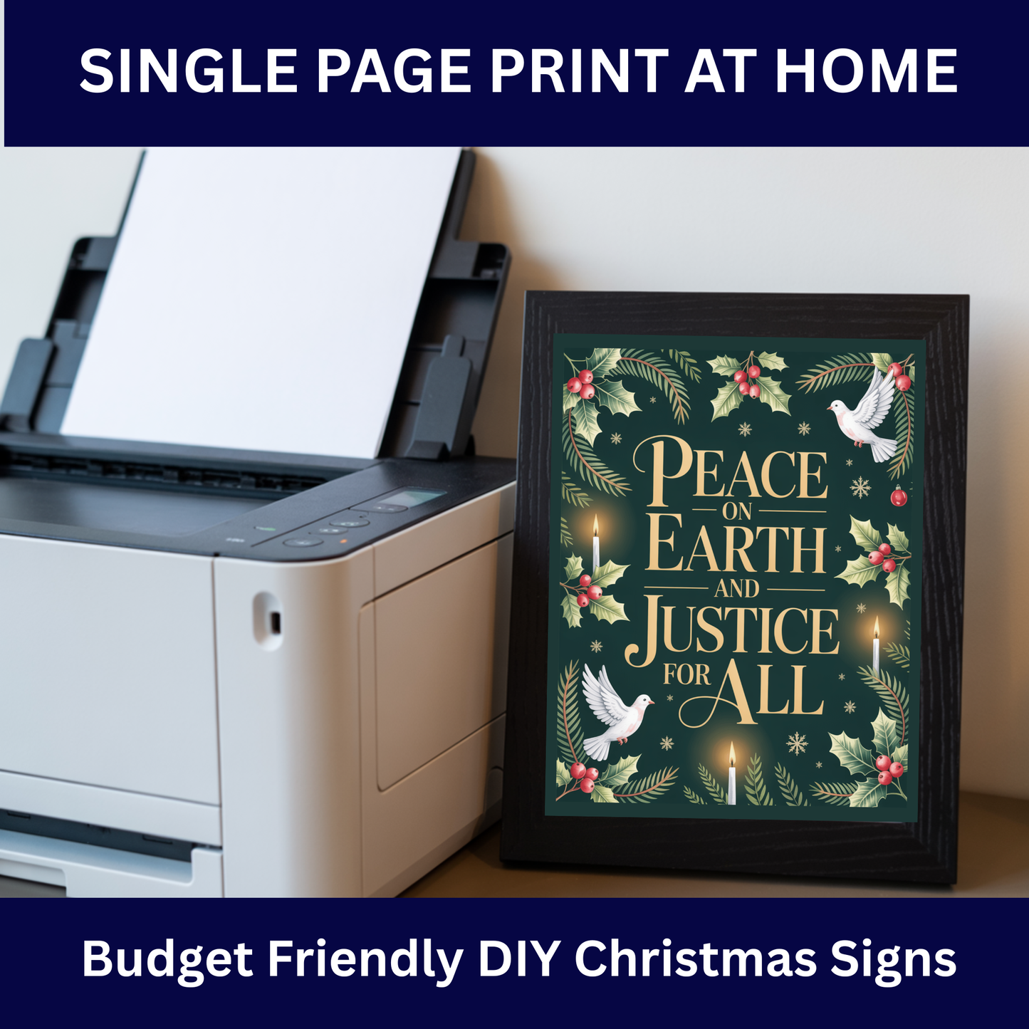 Christmas Printable Wall Art, Christmas Digital Posters, Subtle Anti Trump Posters