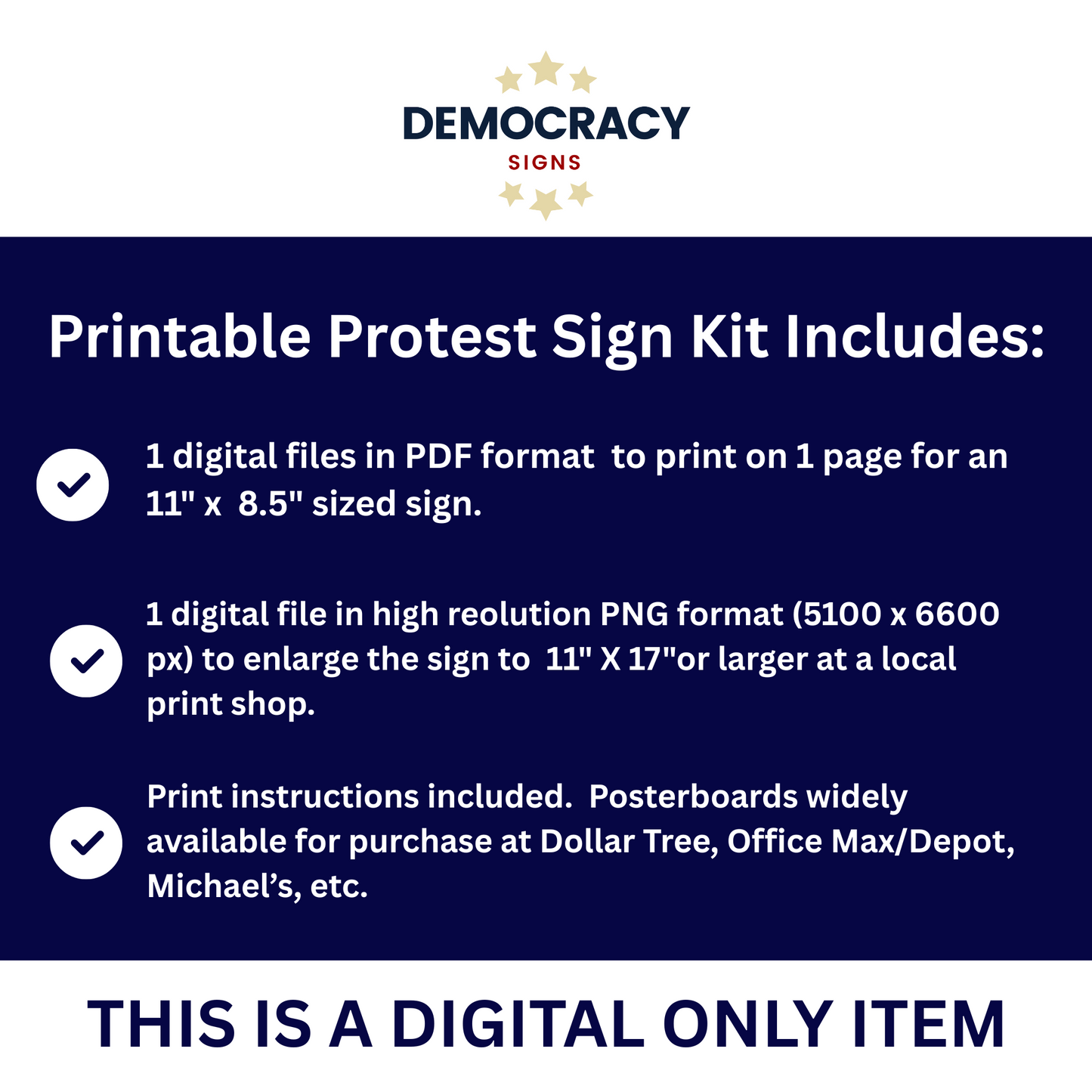 No Kings Protest Sign, Printable Protest Sign, Protest PNG, Anti Trump PNG