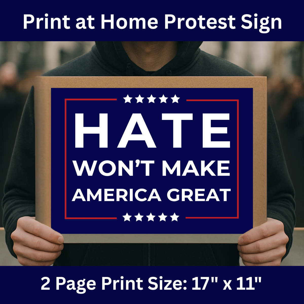Printable Protest Sign, No Kings Protest Sign, Anti Trump Protest Sign ...