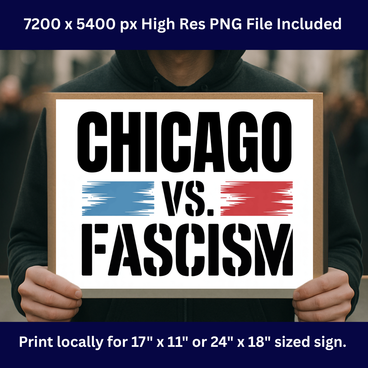Chicago vs. Fascism Printable Protest Signs, Digital Download Poster, Protest PNG, Anti Trump PNG